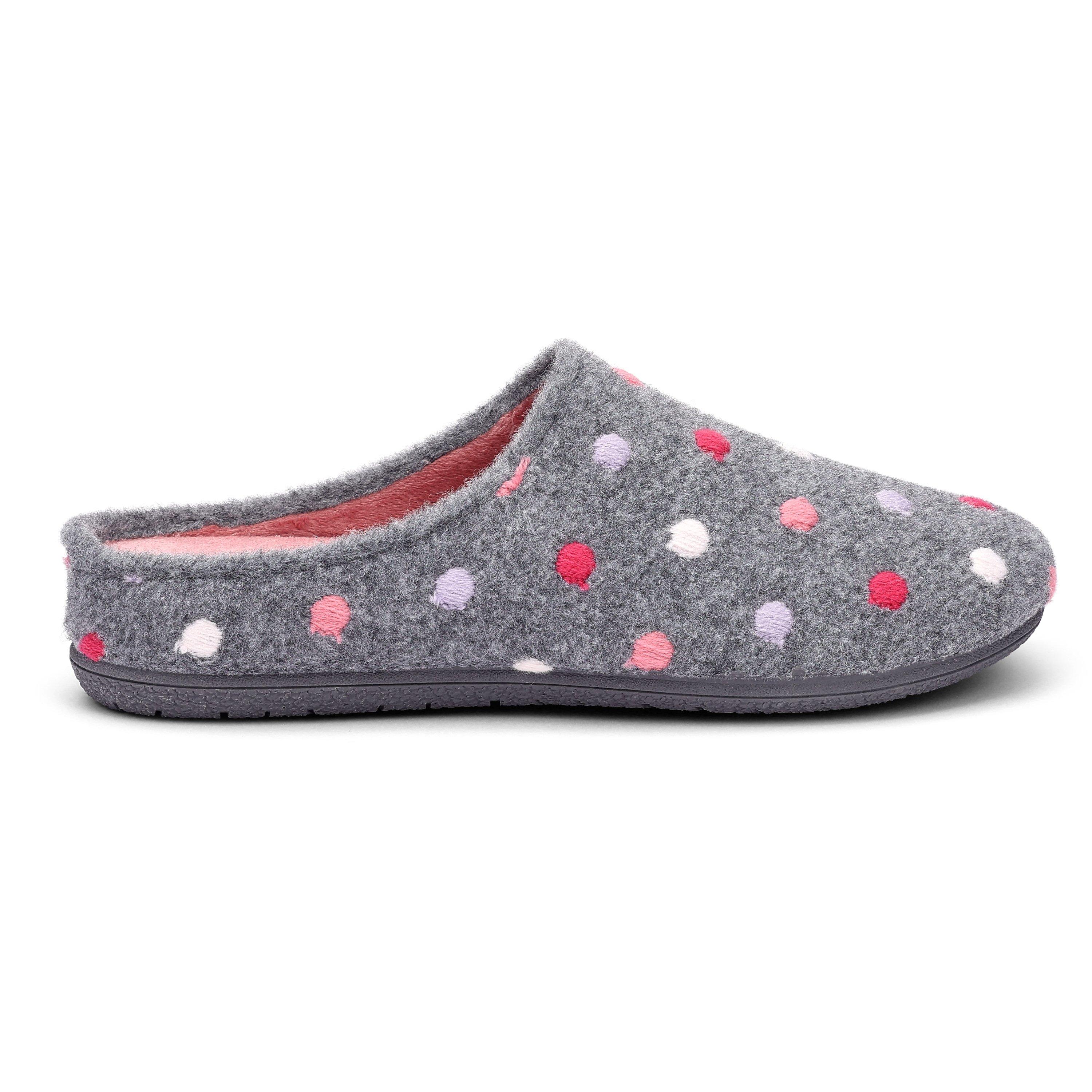 Hotter Grey Multi 6532323 Dotty Slippers - 1