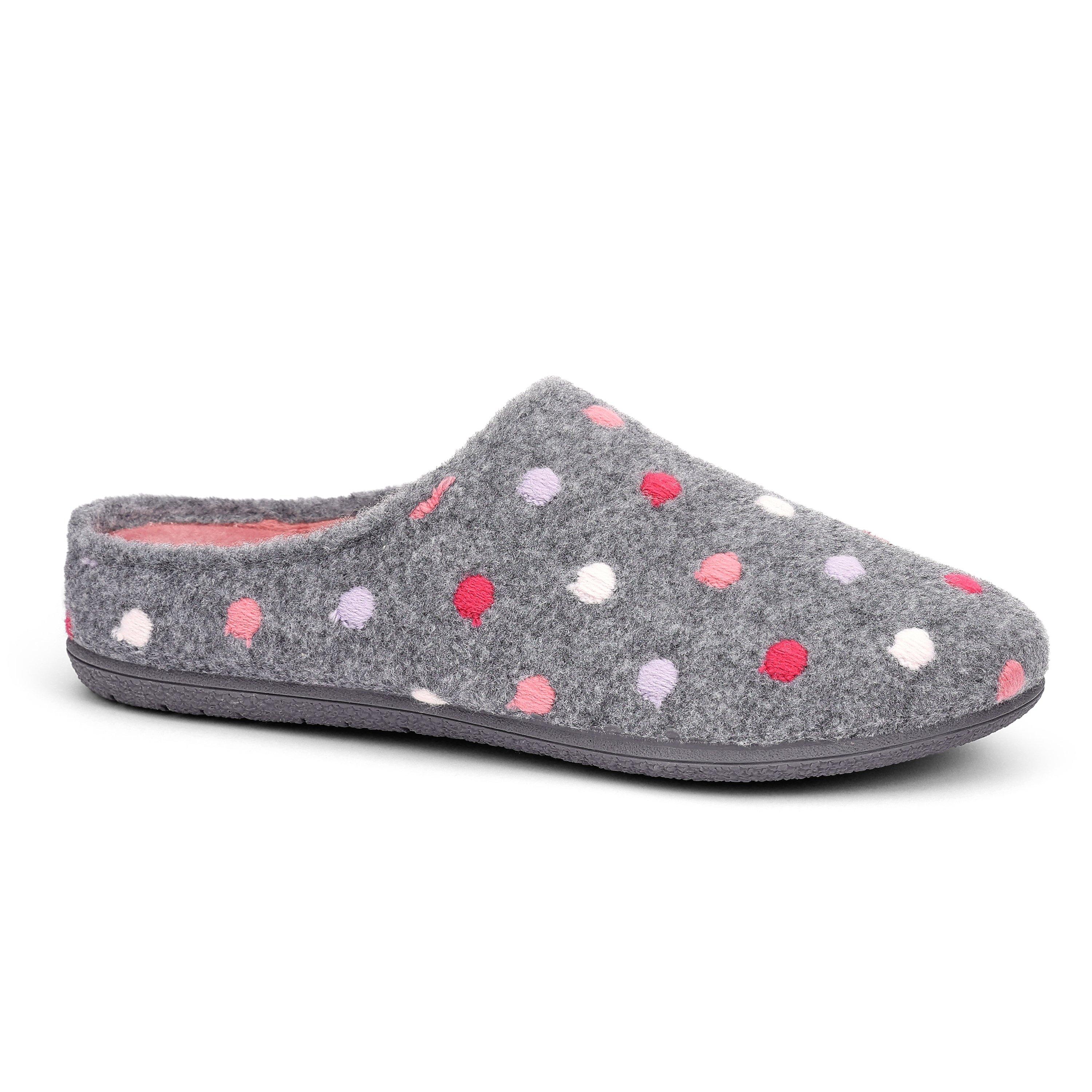 Hotter Grey Multi 6532323 Dotty Slippers - 1