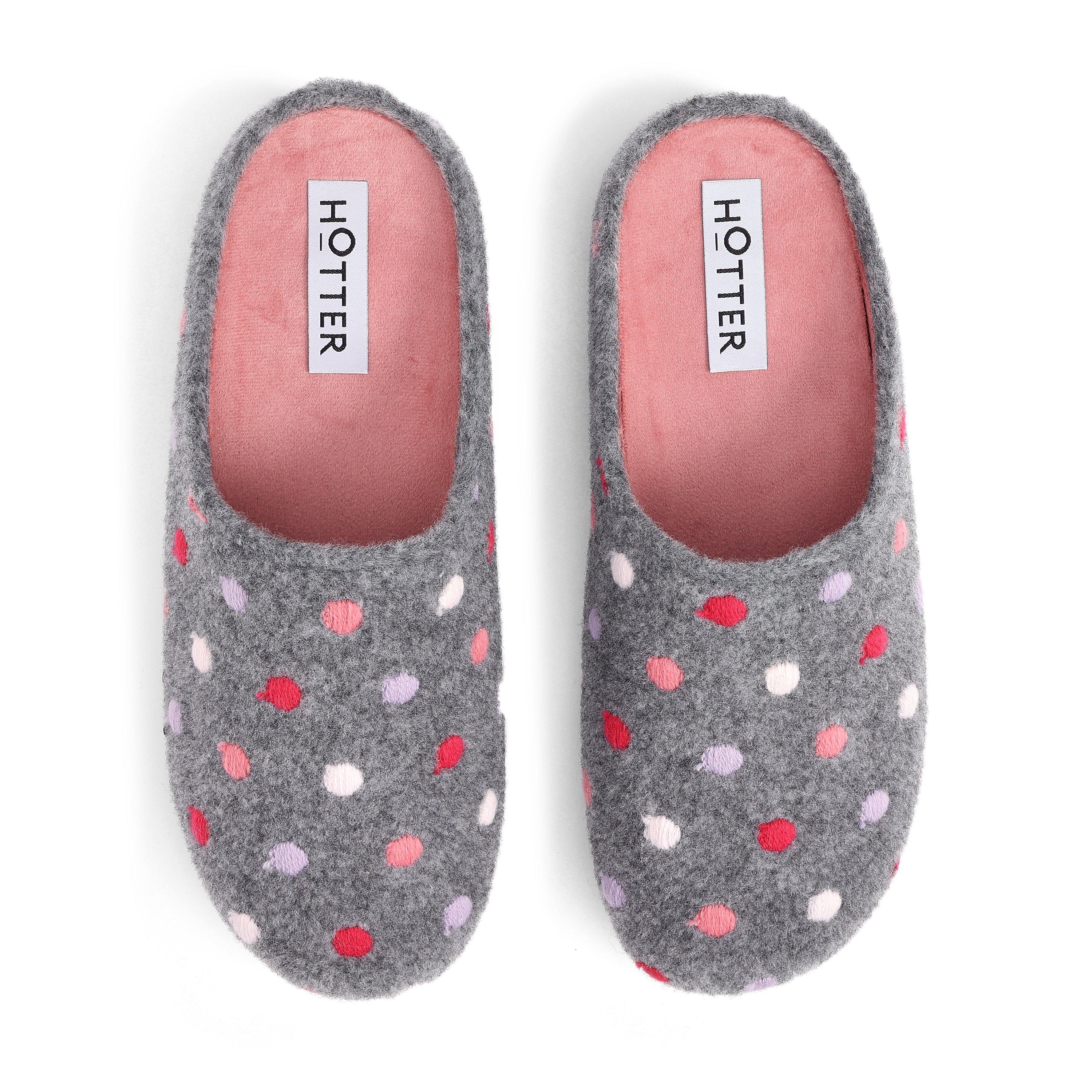Hotter Grey Multi 6532323 Dotty Slippers - 2