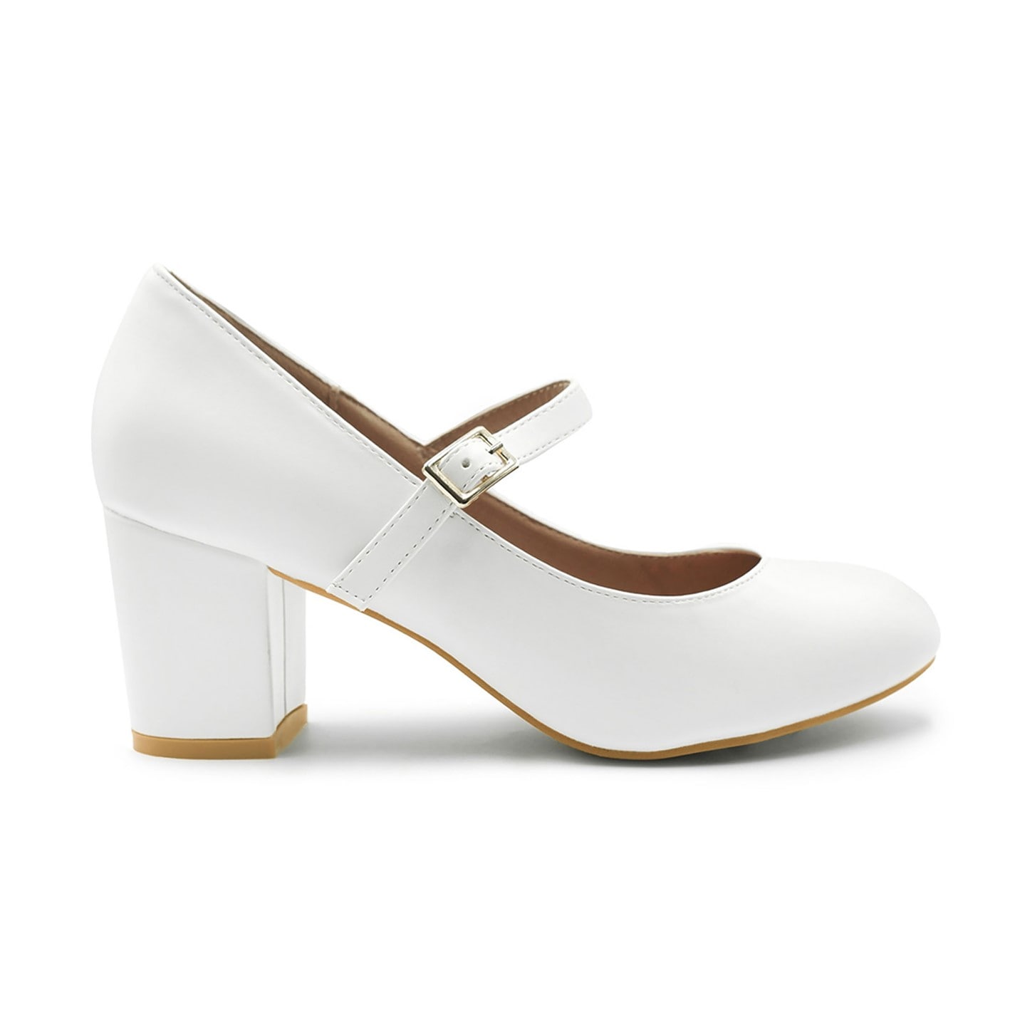 Where’s That From Araceli Block Heel Pumps In White - 3
