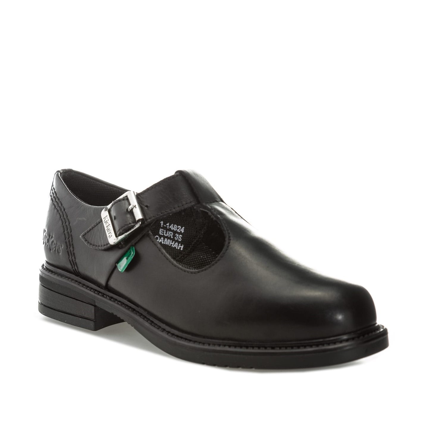 Kickers Children Lach T-Bar Leather Shoes - 2
