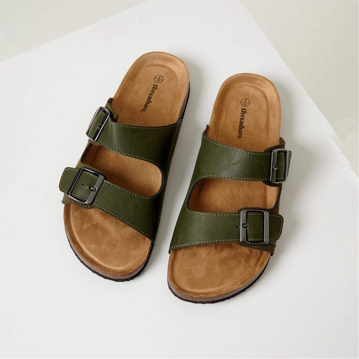 Threadbare Slip On Two Buckle Strap Sandals - 1