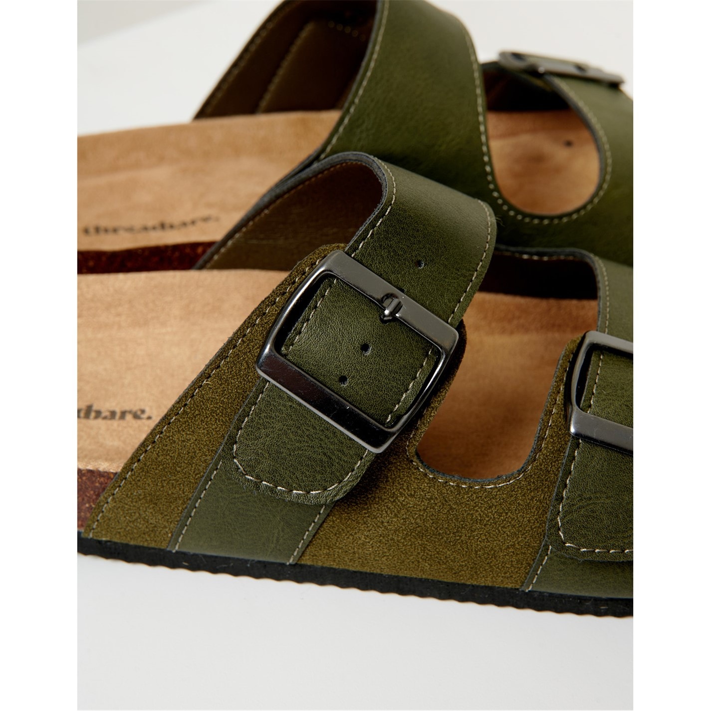 Threadbare Slip On Two Buckle Strap Sandals - 2