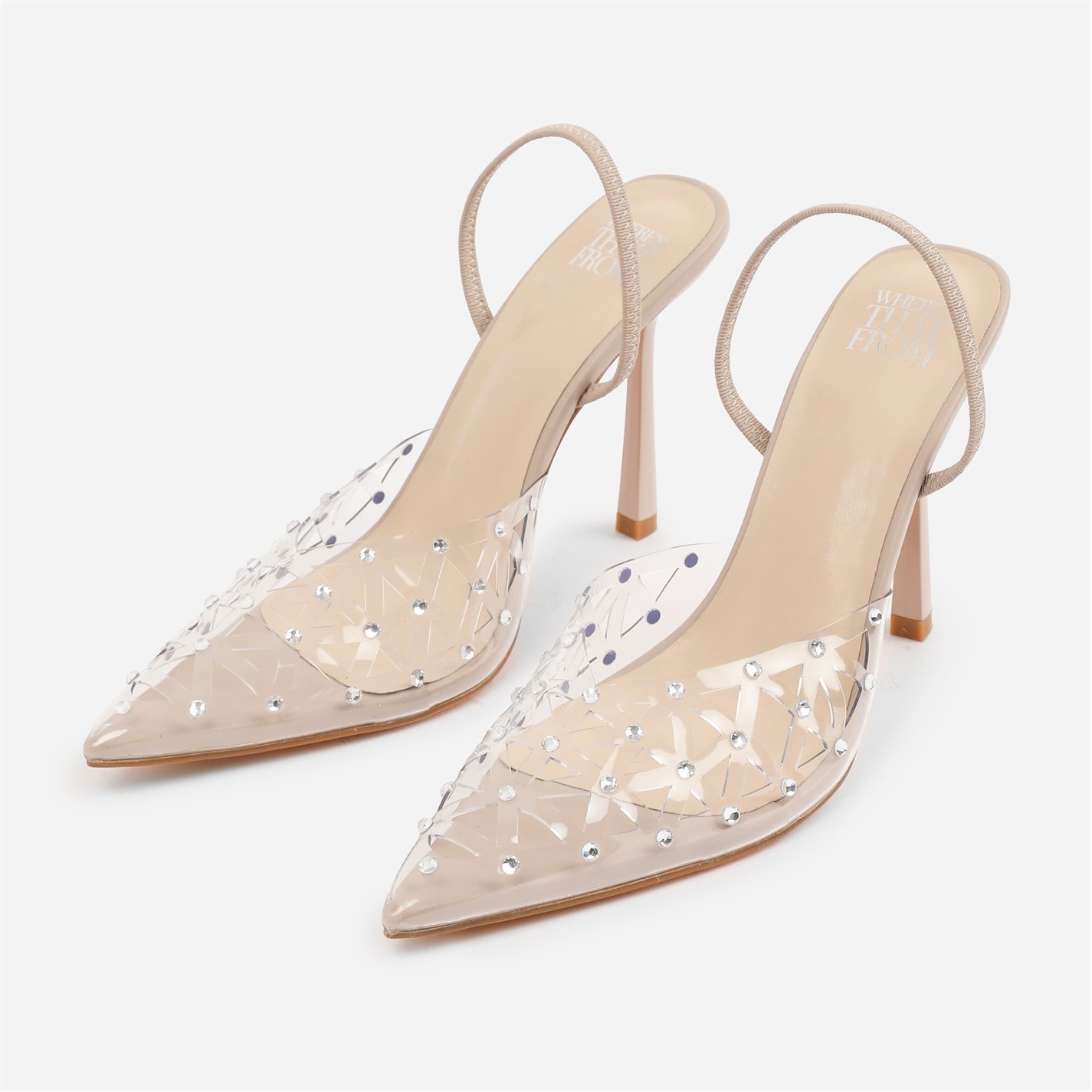 Wheres That From Wheres That From Nude Visenya Perspex Diamante Sl - 3