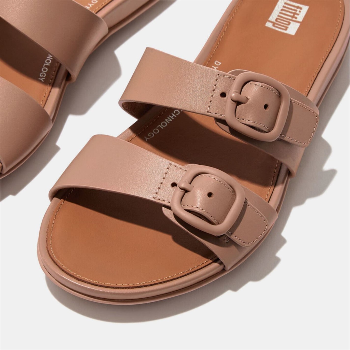 Fitflop Gracie Buckle Two-Bar Leather Sliders - 4