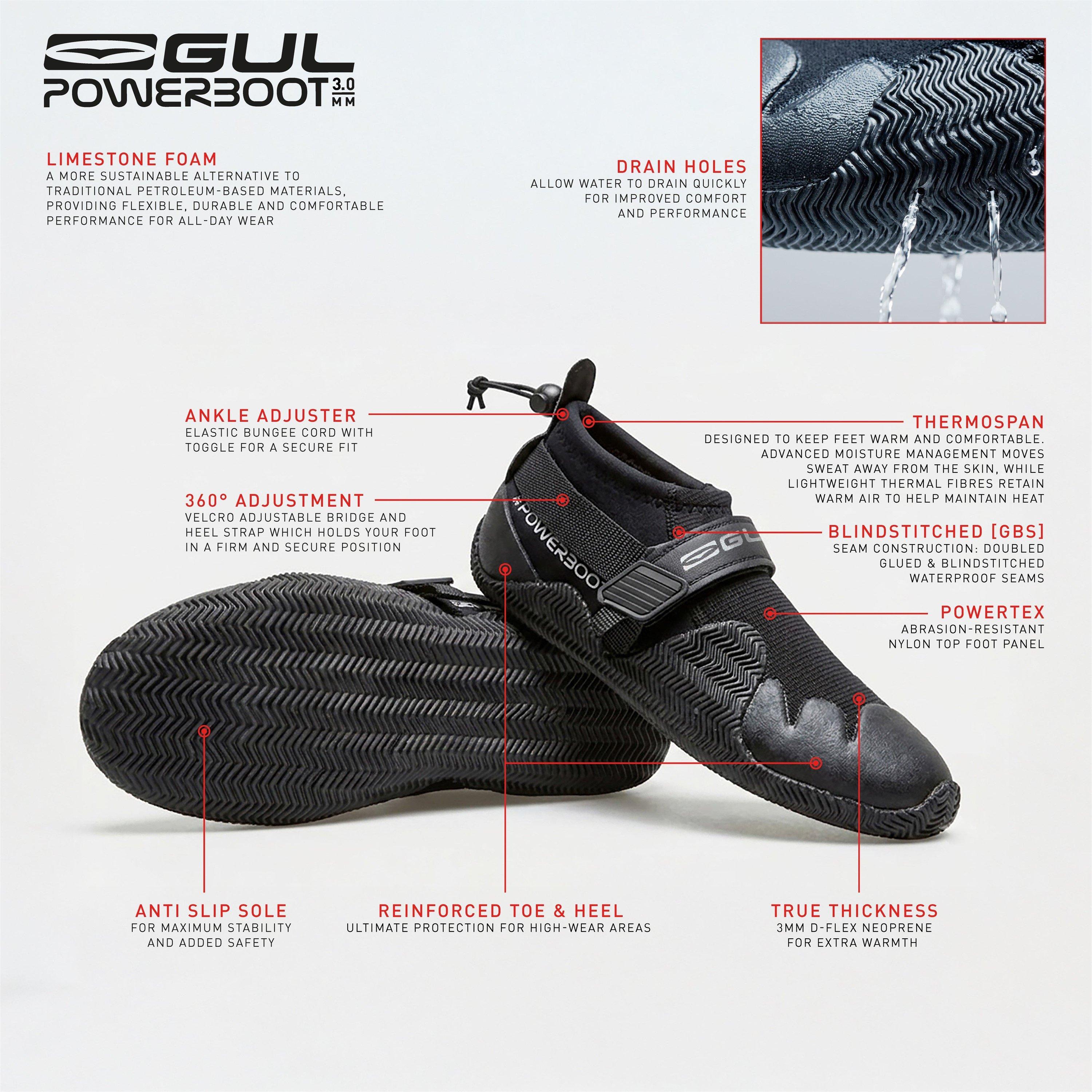 Boty Gul Black 2720298 3MM STRAPPED POWER WETSUIT SLIPPER - 4