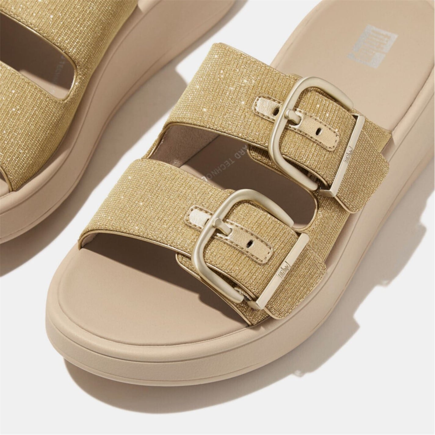 Fitflop F-Mode Buckle Shimmerlux Sliders - 4