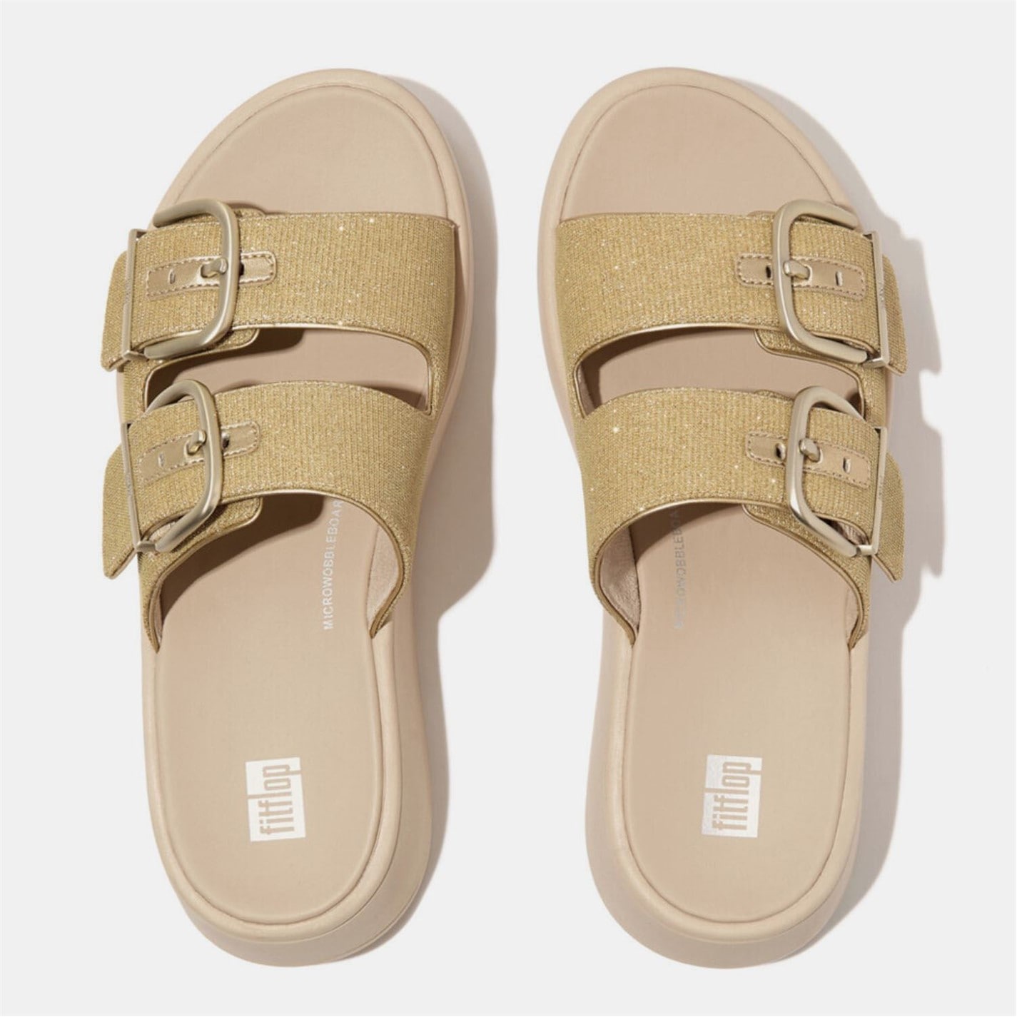 Fitflop F-Mode Buckle Shimmerlux Sliders - 5