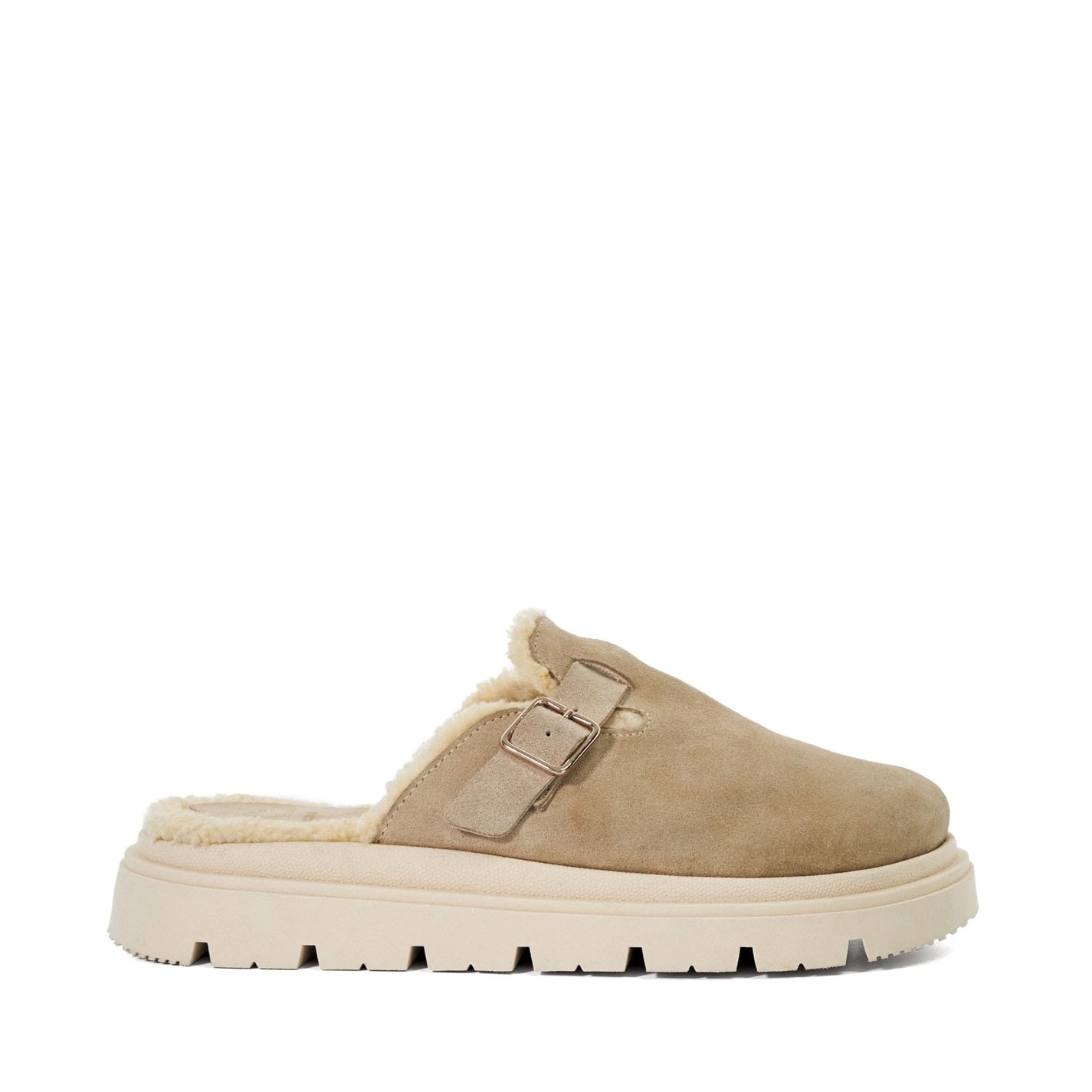 Dune London Sand 2972936 Gene Leather Faux Shearling Lined Clogs - 1