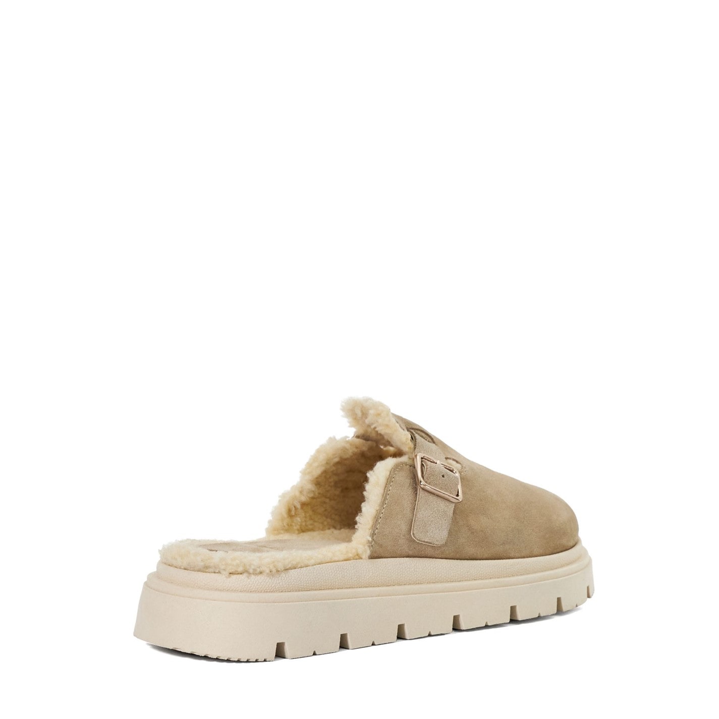 Dune London Sand 2972936 Gene Leather Faux Shearling Lined Clogs - 3