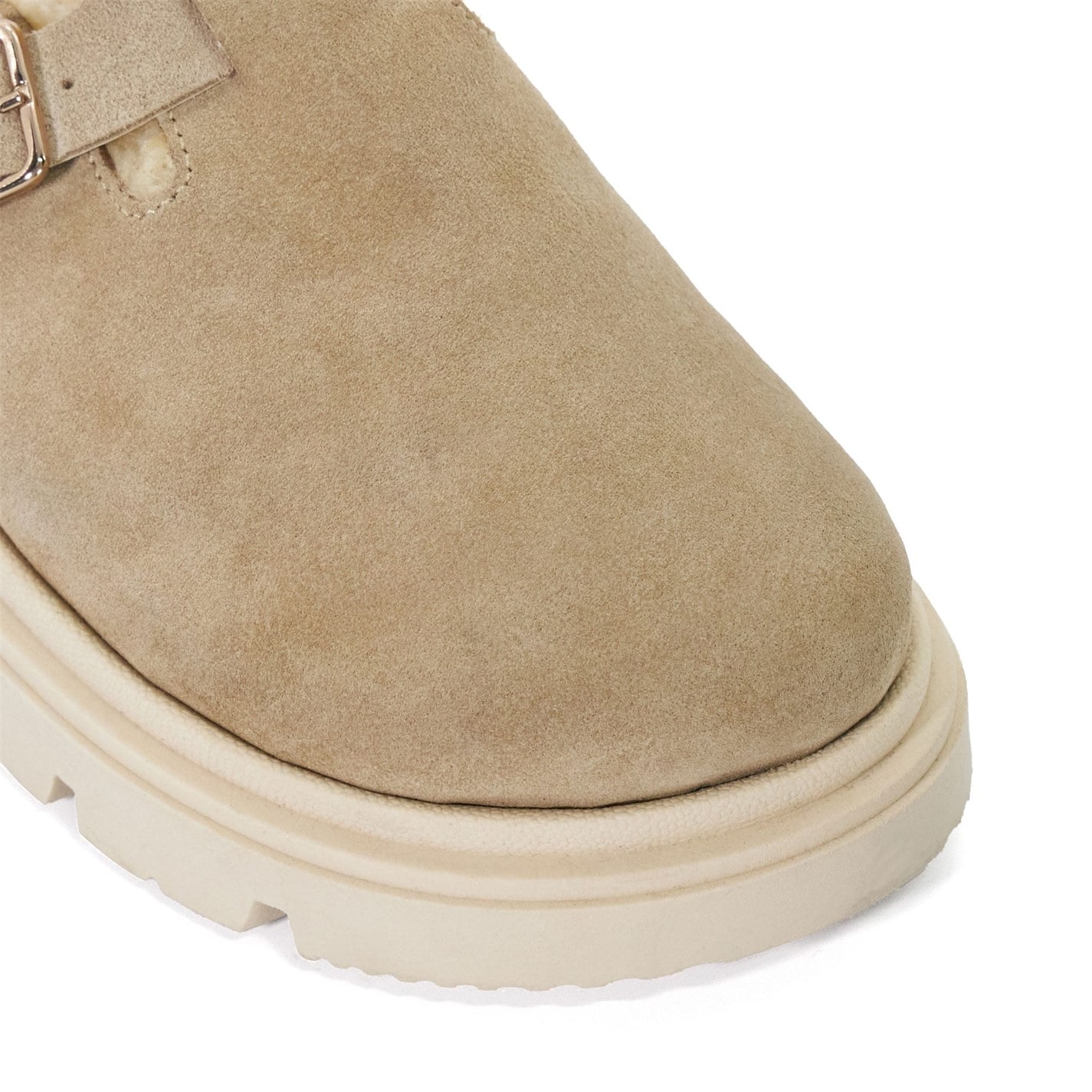 Dune London Sand 2972936 Gene Leather Faux Shearling Lined Clogs - 5