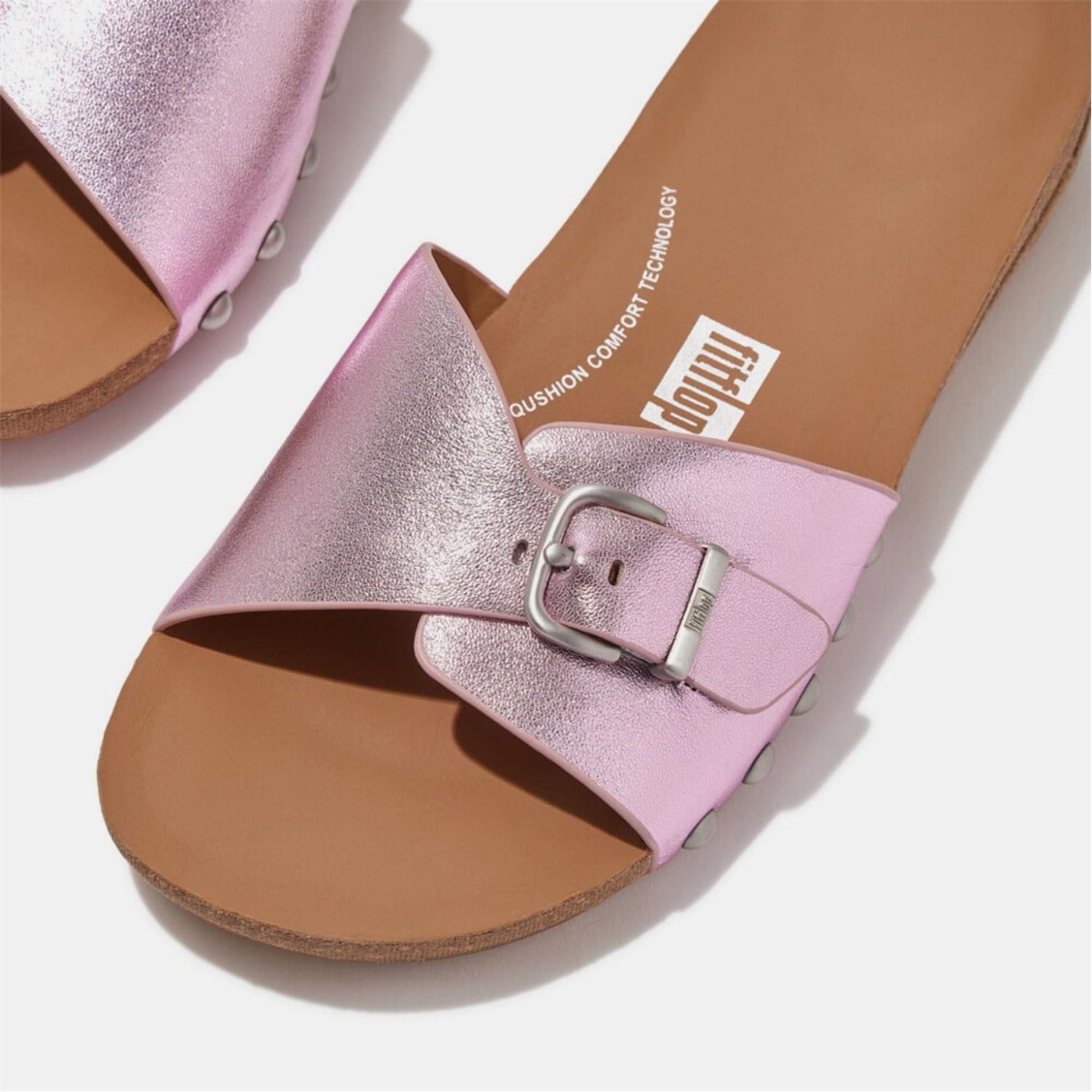 Fitflop iQushion Adjustable Buckle Metallic Sliders - 4