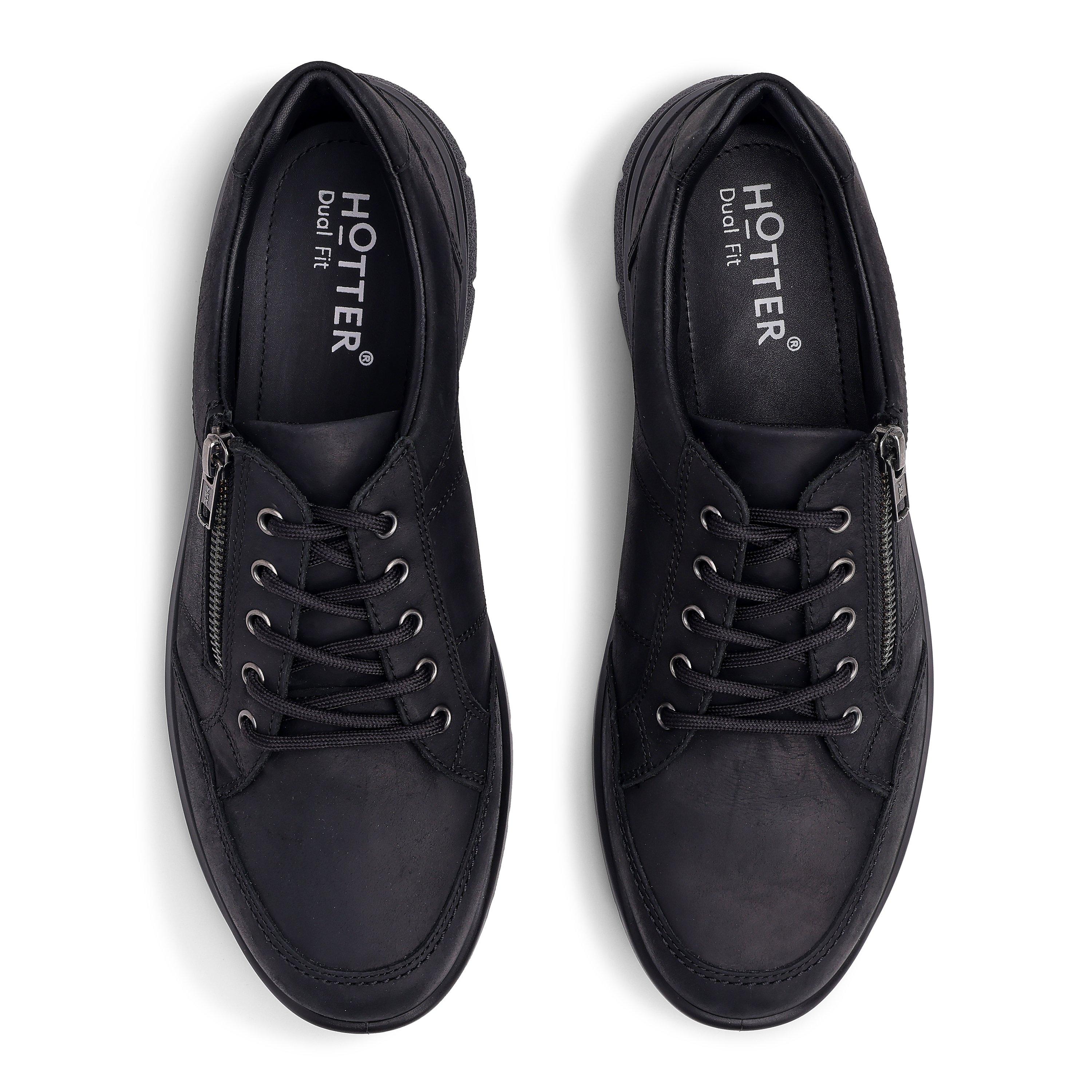 Tenisky Hotter Black 213115 Finn Wide Fit Mens Shoes - 3