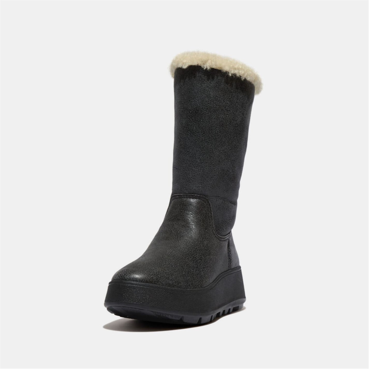 Topánky Fitflop Black 9348871 F-Mode Shearling Flatform Boots - 2
