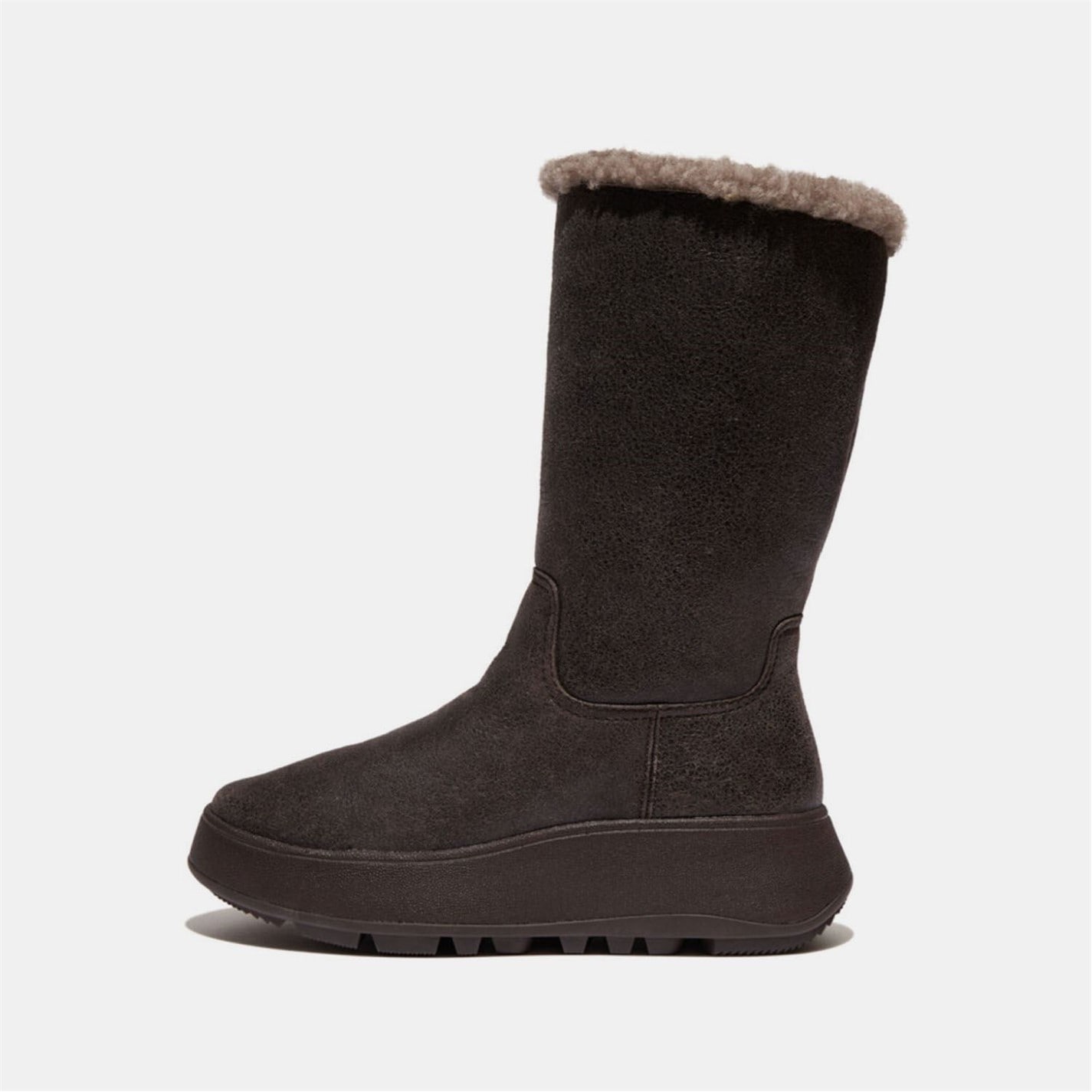 Boty Fitflop Brown 5068902 F-Mode Shearling Flatform Calf Boots - 1