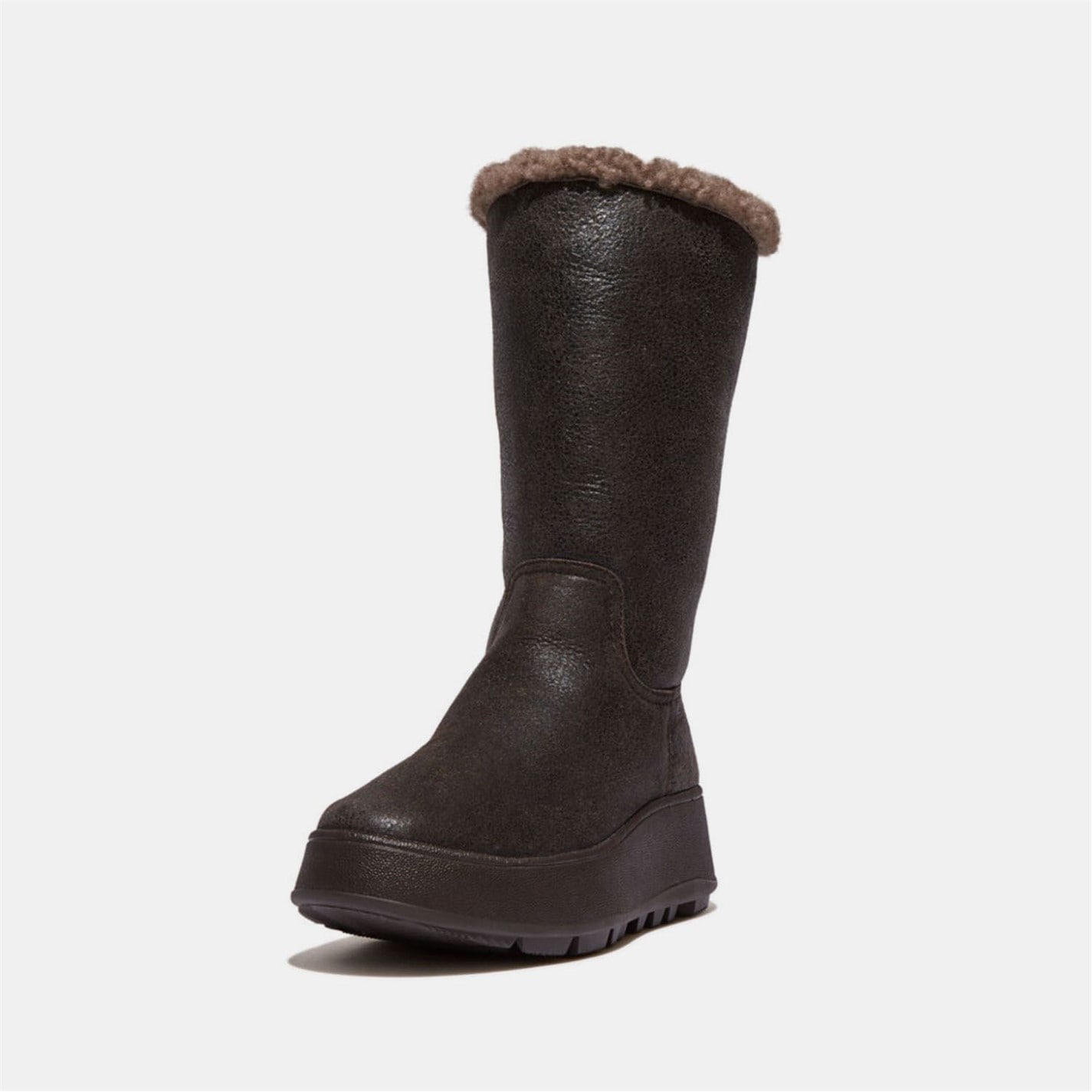 Boty Fitflop Brown 5068902 F-Mode Shearling Flatform Calf Boots - 2