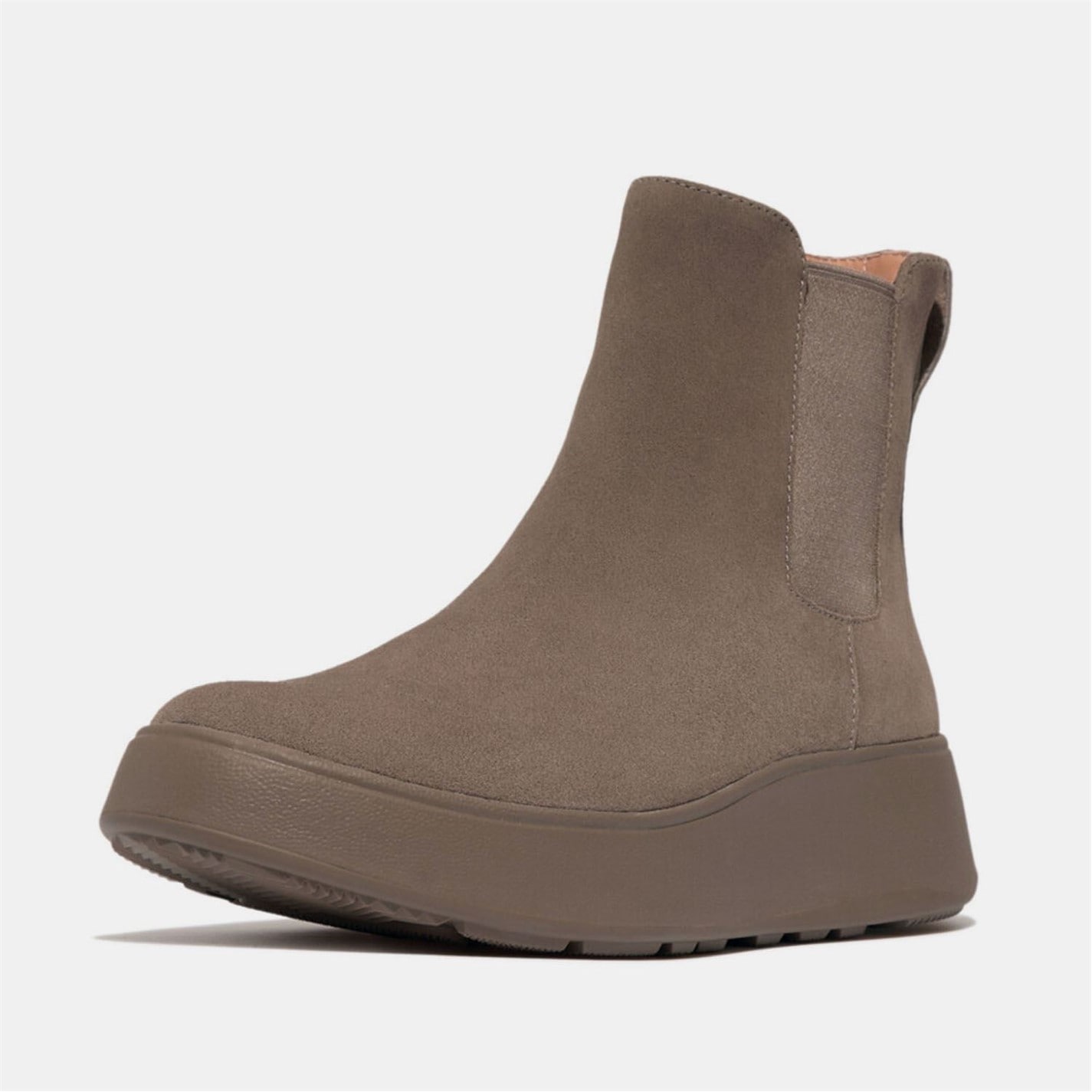Boty Fitflop Grey 7722817 F-Mode Suede Flatform Chelsea Boots - 2