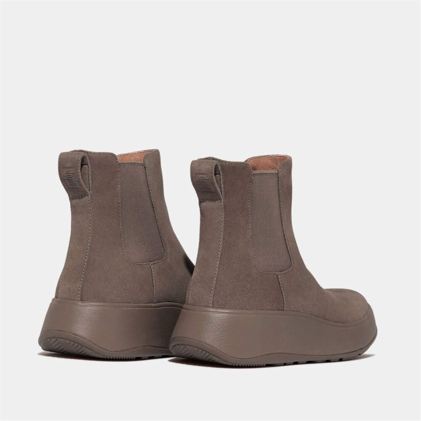 Boty Fitflop Grey 7722817 F-Mode Suede Flatform Chelsea Boots - 5