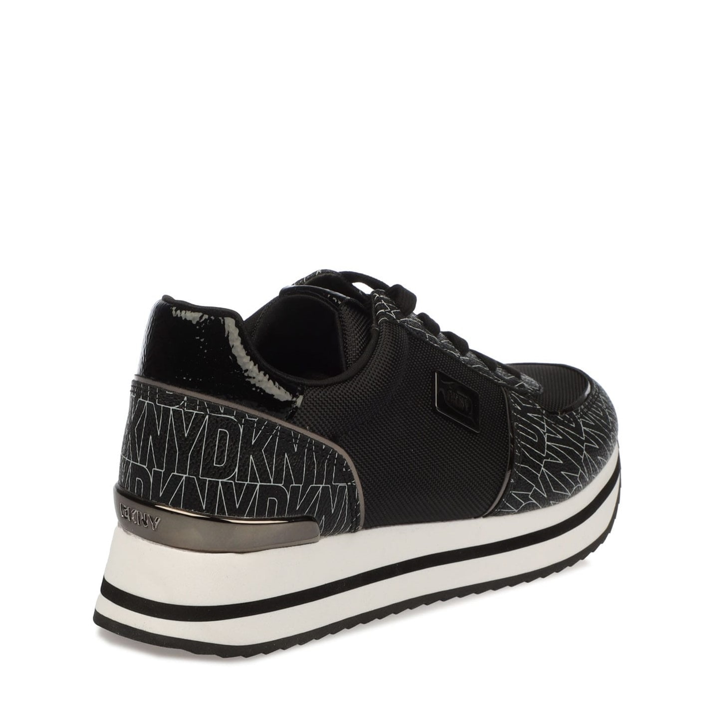 Tenisky DKNY Black Grey 3381689 Davie Lace Up Wedge Trainers - 3