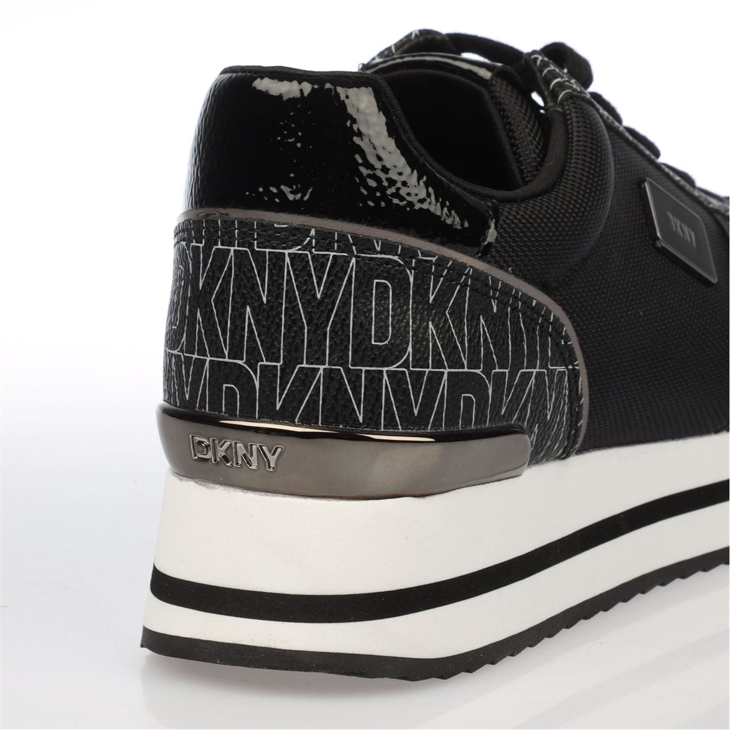 Tenisky DKNY Black Grey 3381689 Davie Lace Up Wedge Trainers - 6