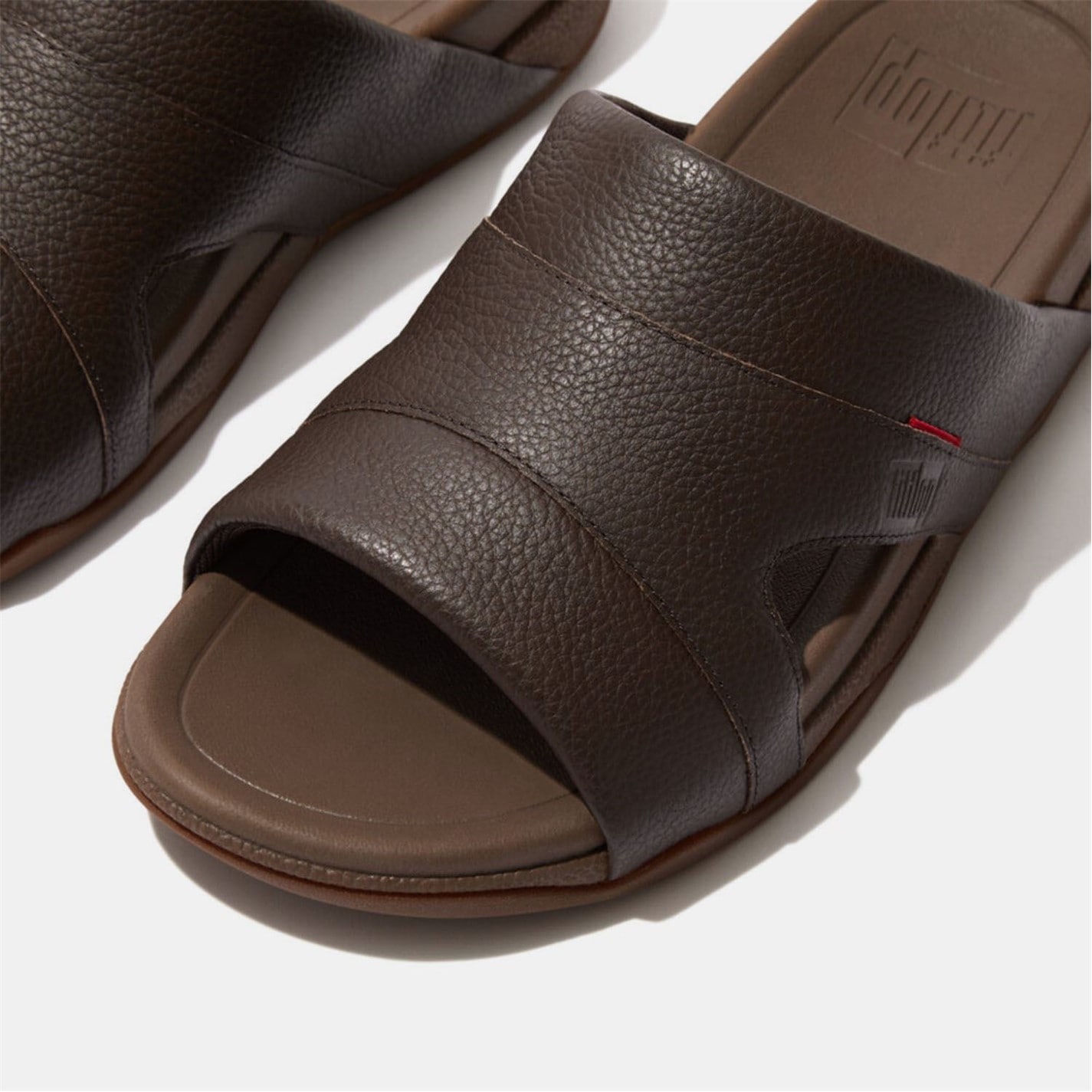 Pantofle Fitflop Brown 777885 Freeway Leather Pool Sliders - 4