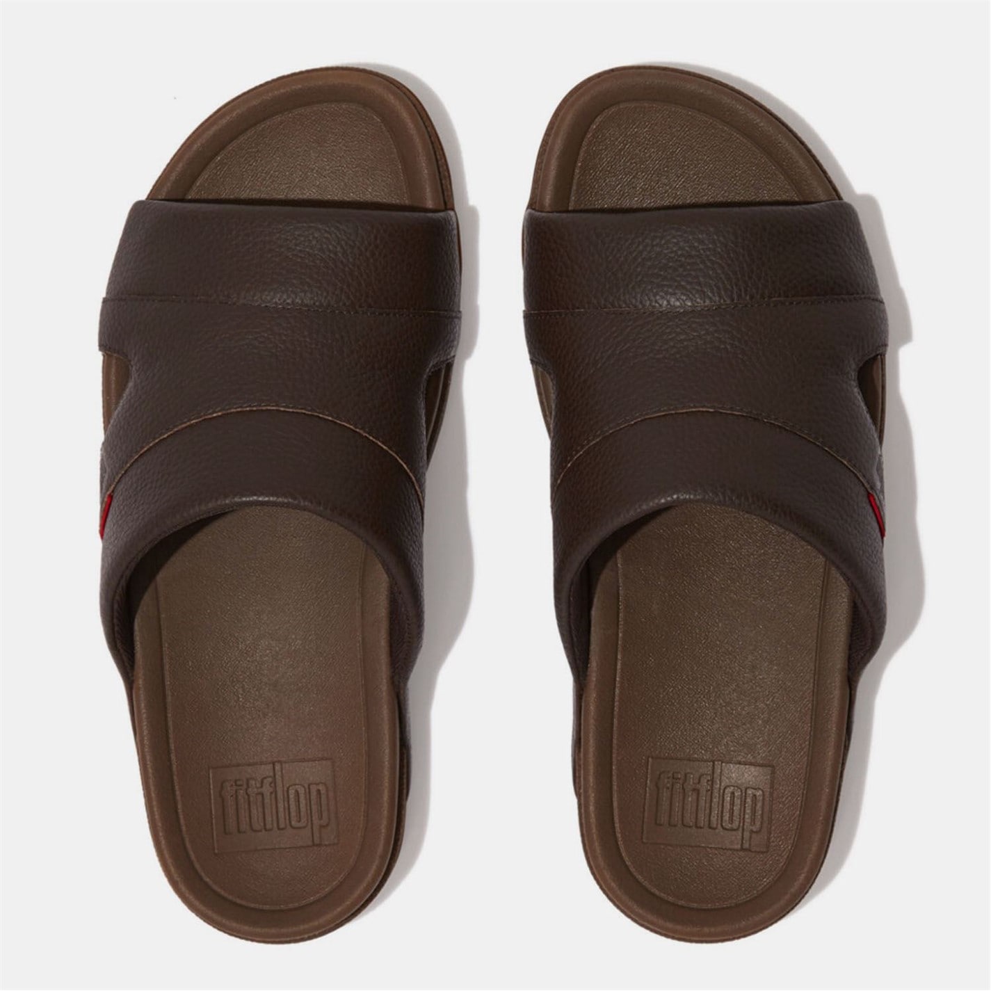Pantofle Fitflop Brown 777885 Freeway Leather Pool Sliders - 5