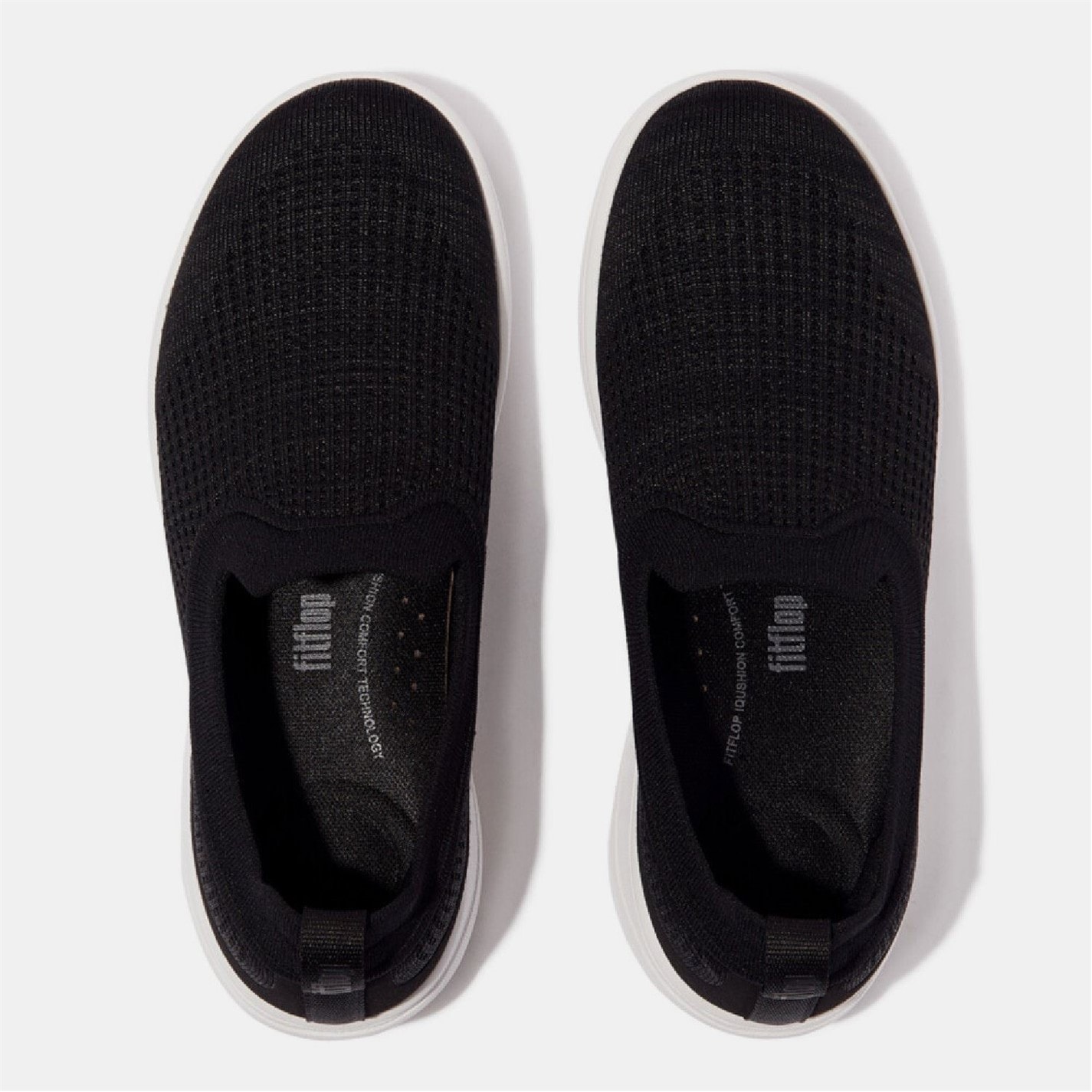 Tenisky Fitflop Black 9436297 Super-Q Knit Slip-Ons - 2