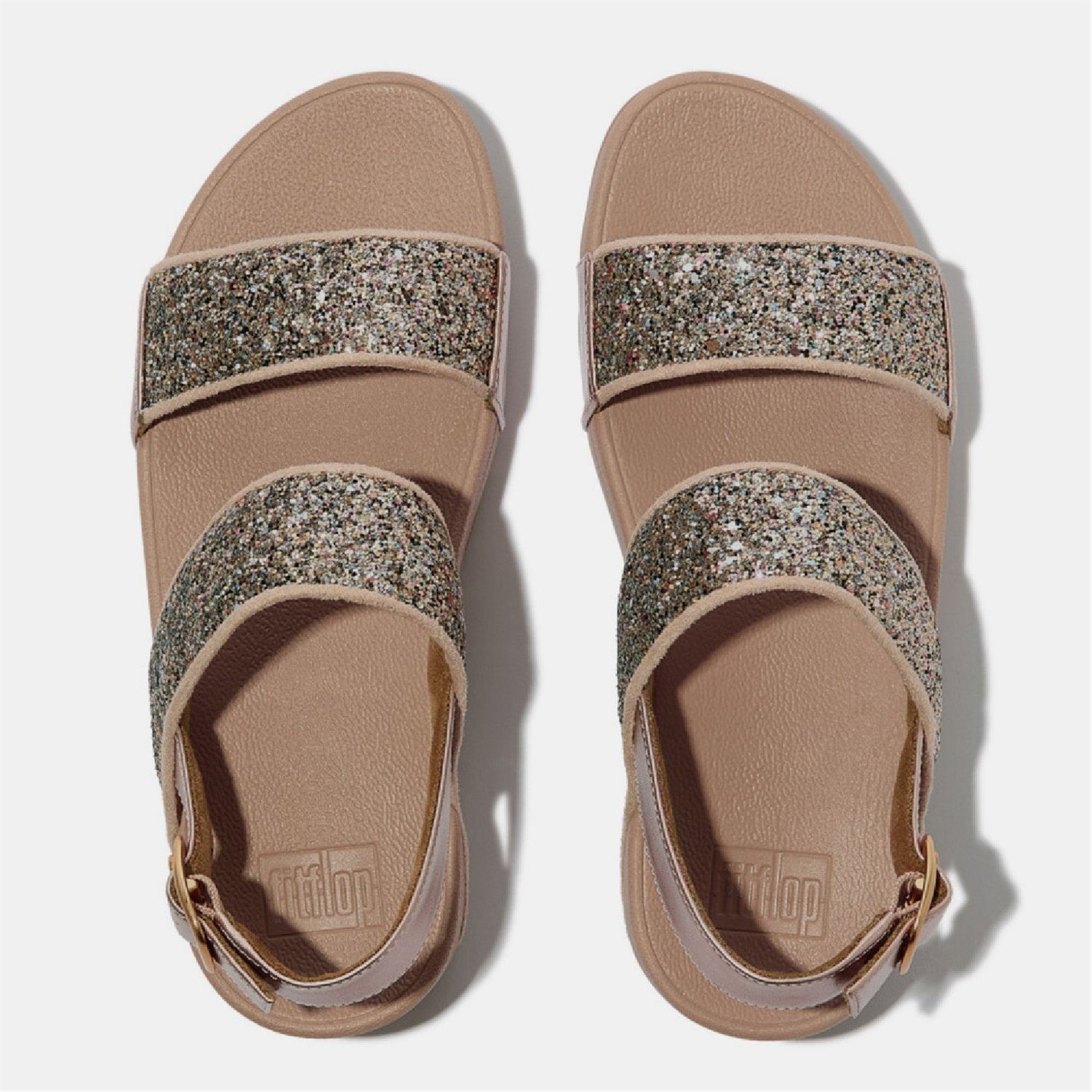 Fitflop Beige 5316639 Lulu Multi-Tonal Giltter Back-Strap Sandals - 3