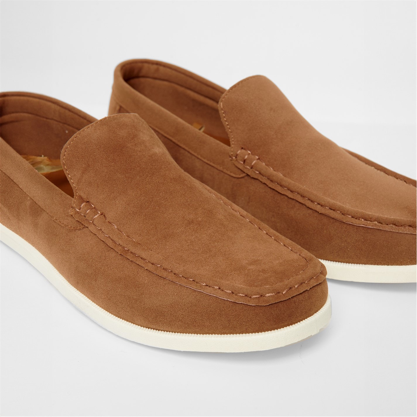 Boty Threadbare Tan 4863242 Faux Suede Slip On Loafers - 2