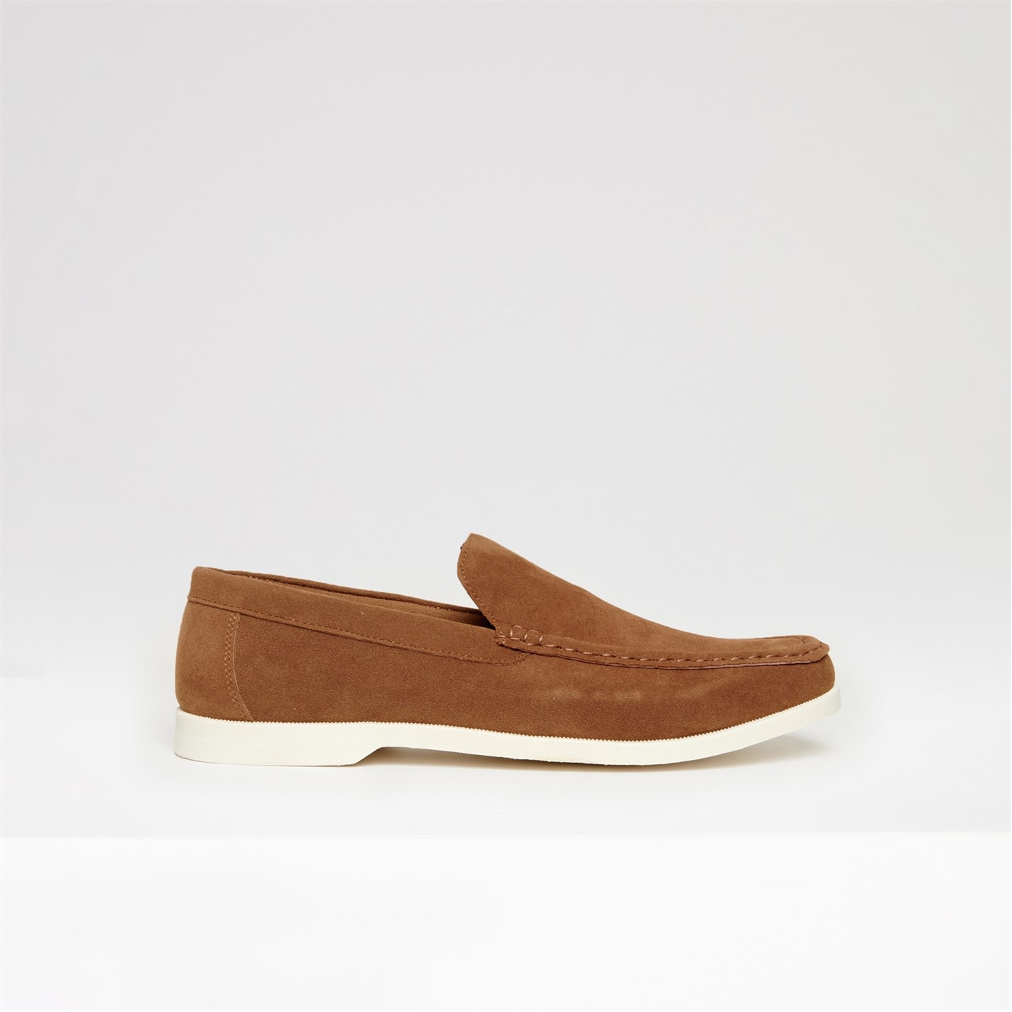 Boty Threadbare Tan 4863242 Faux Suede Slip On Loafers - 4
