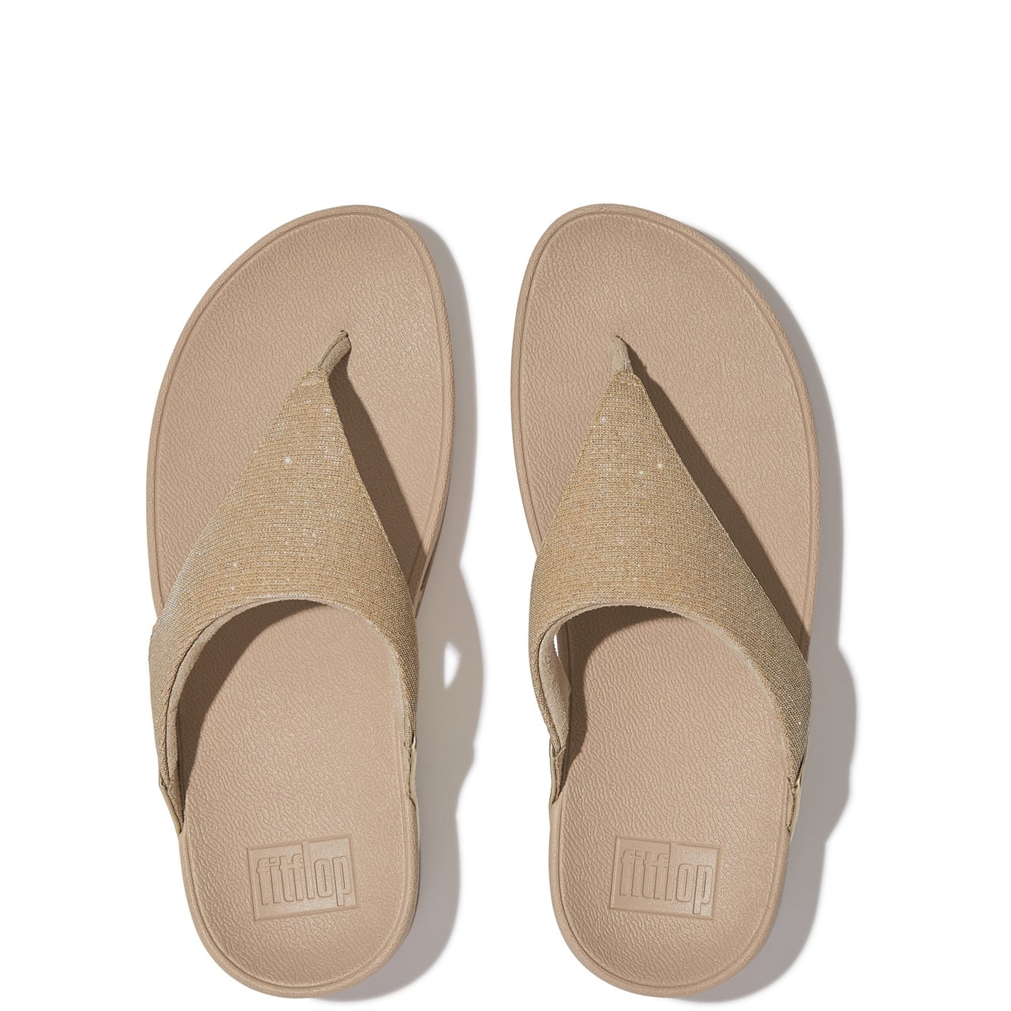 FitFlop Beige 9990251 Lulu Shimmerlux Toe Post Sandals - 4