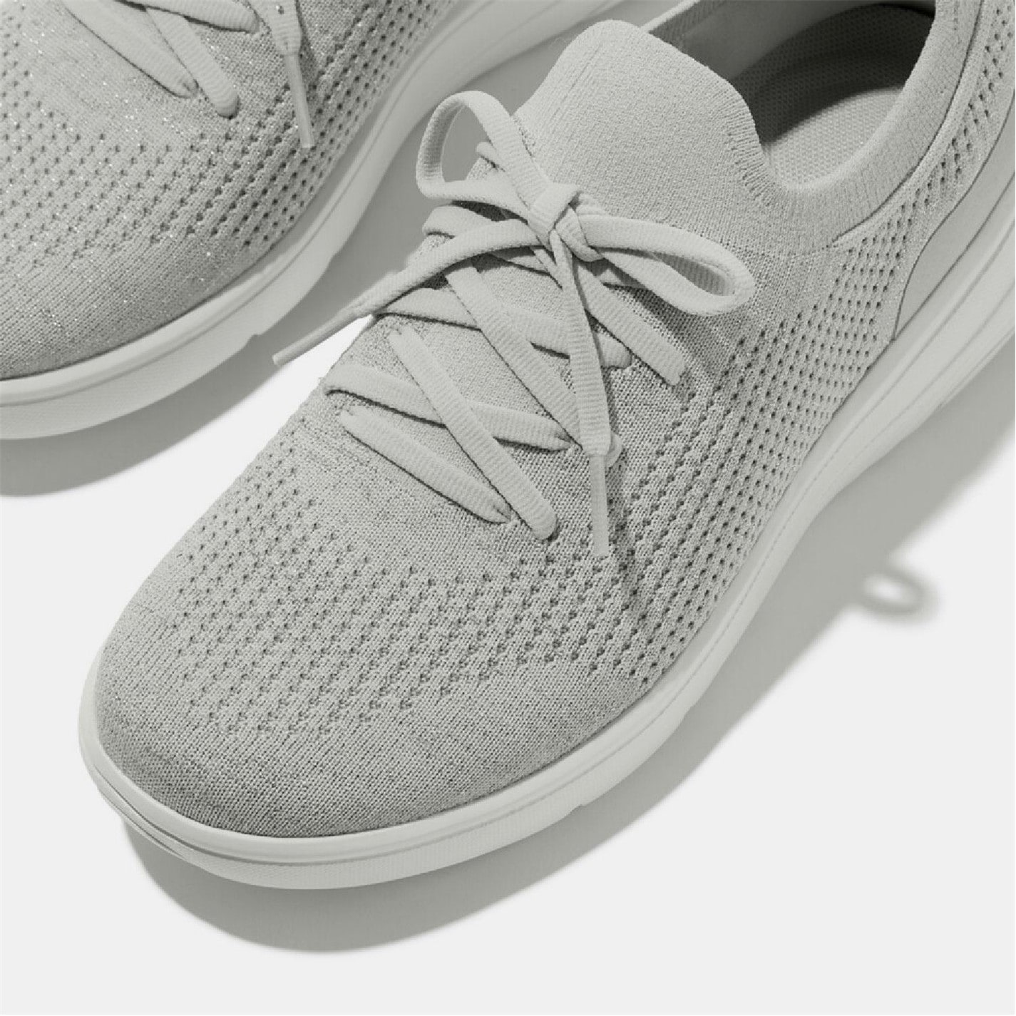 Tenisky Fitflop Grey 7029923 Super-Q Knit Slip-On Laced Trainers - 5