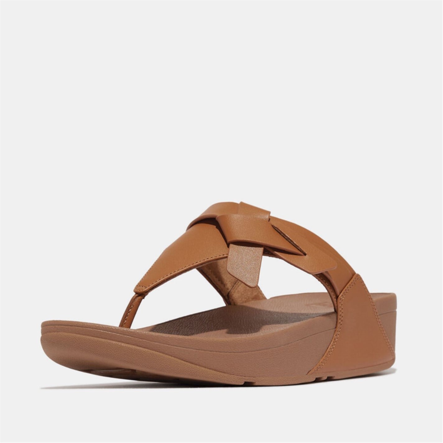 FitFlop Beige 9537182 Lulu Folded-Knot Leather Toe-Post Sandals - 2