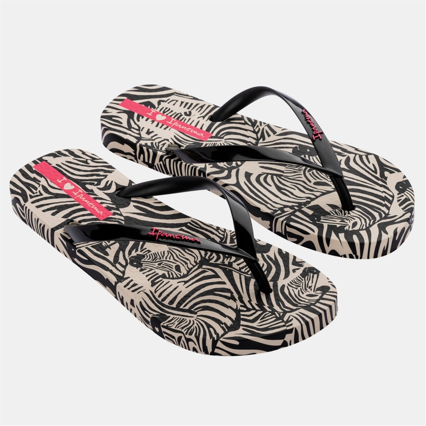 Ipanema Beige Black 738573 Animal Print VI Fem Flip Flops - 1