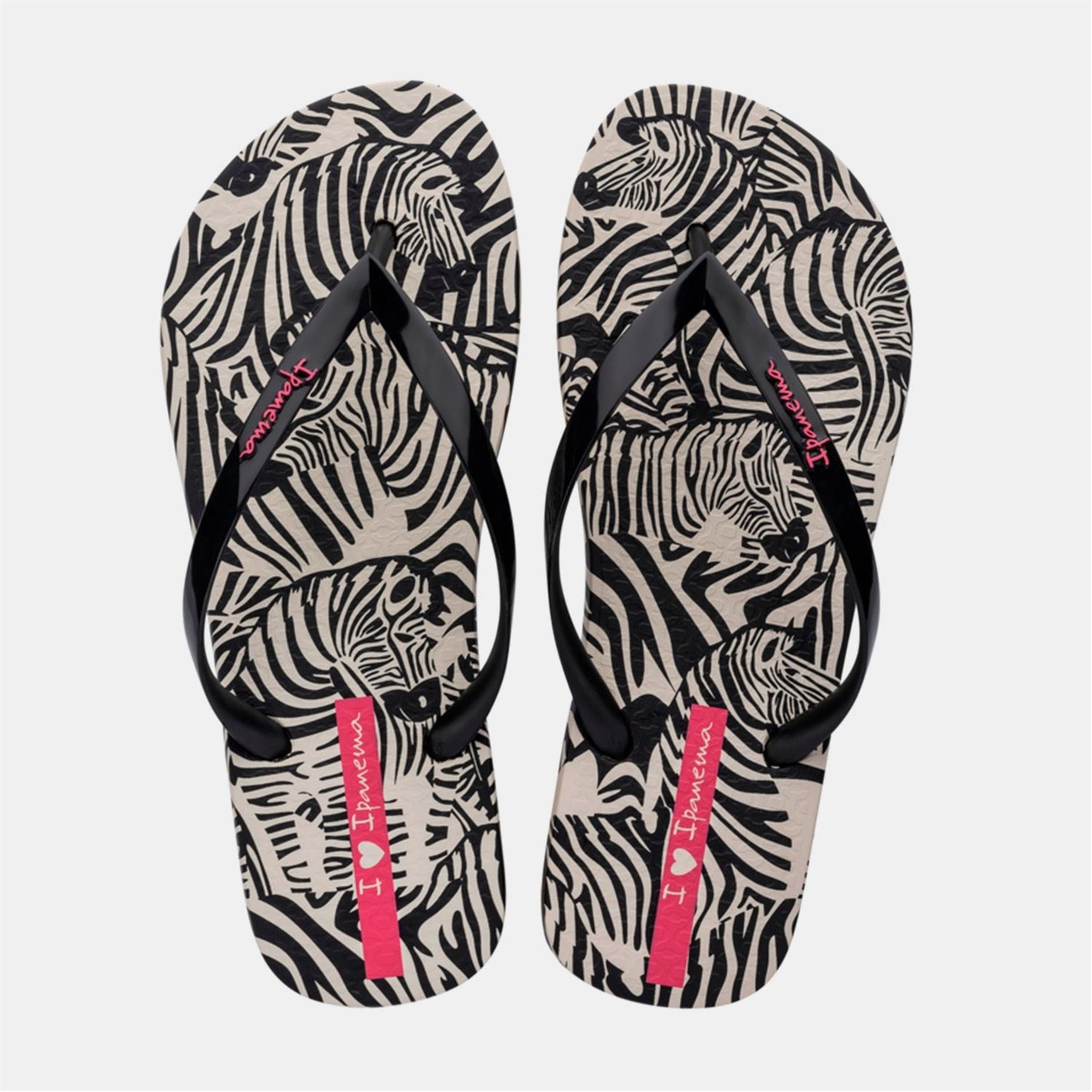 Ipanema Beige Black 738573 Animal Print VI Fem Flip Flops - 2