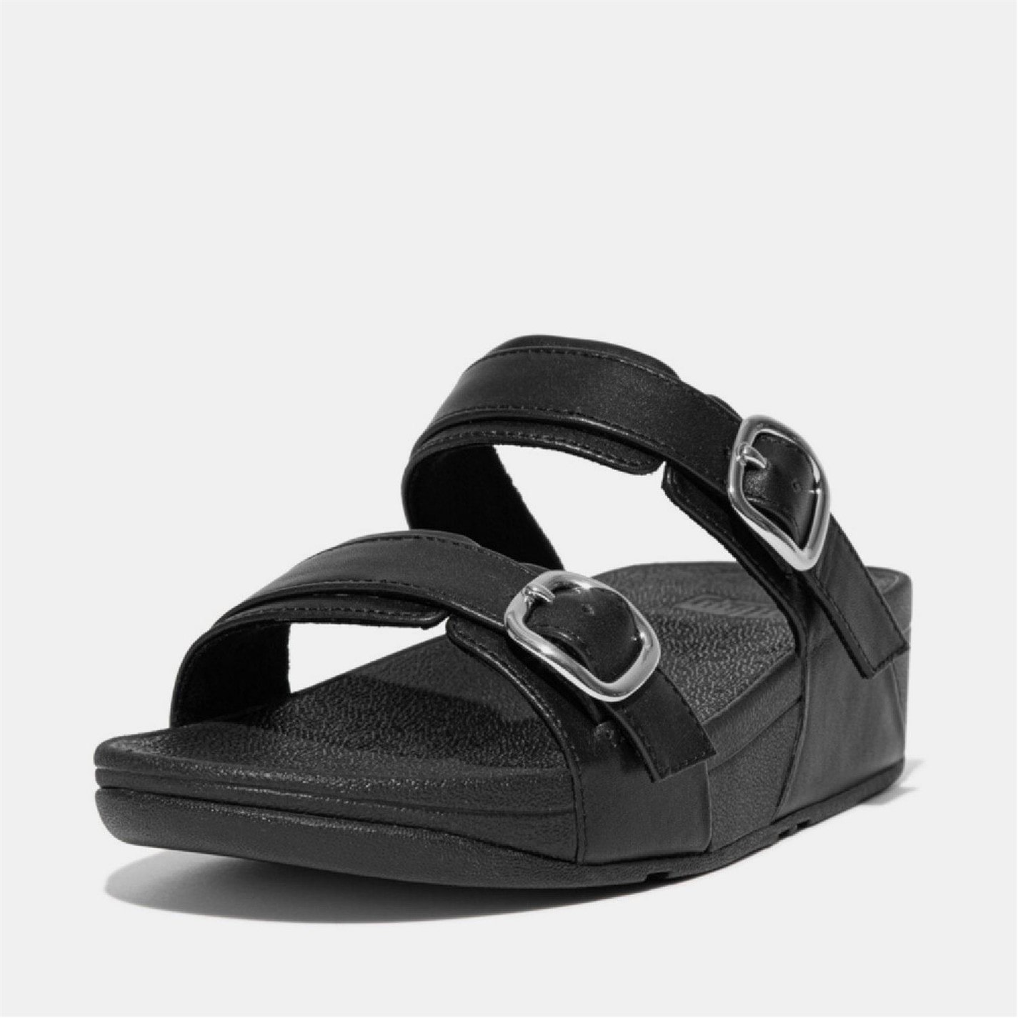 Fitflop Black 1140378 Lulu Adjustable Leather Sliders - 2