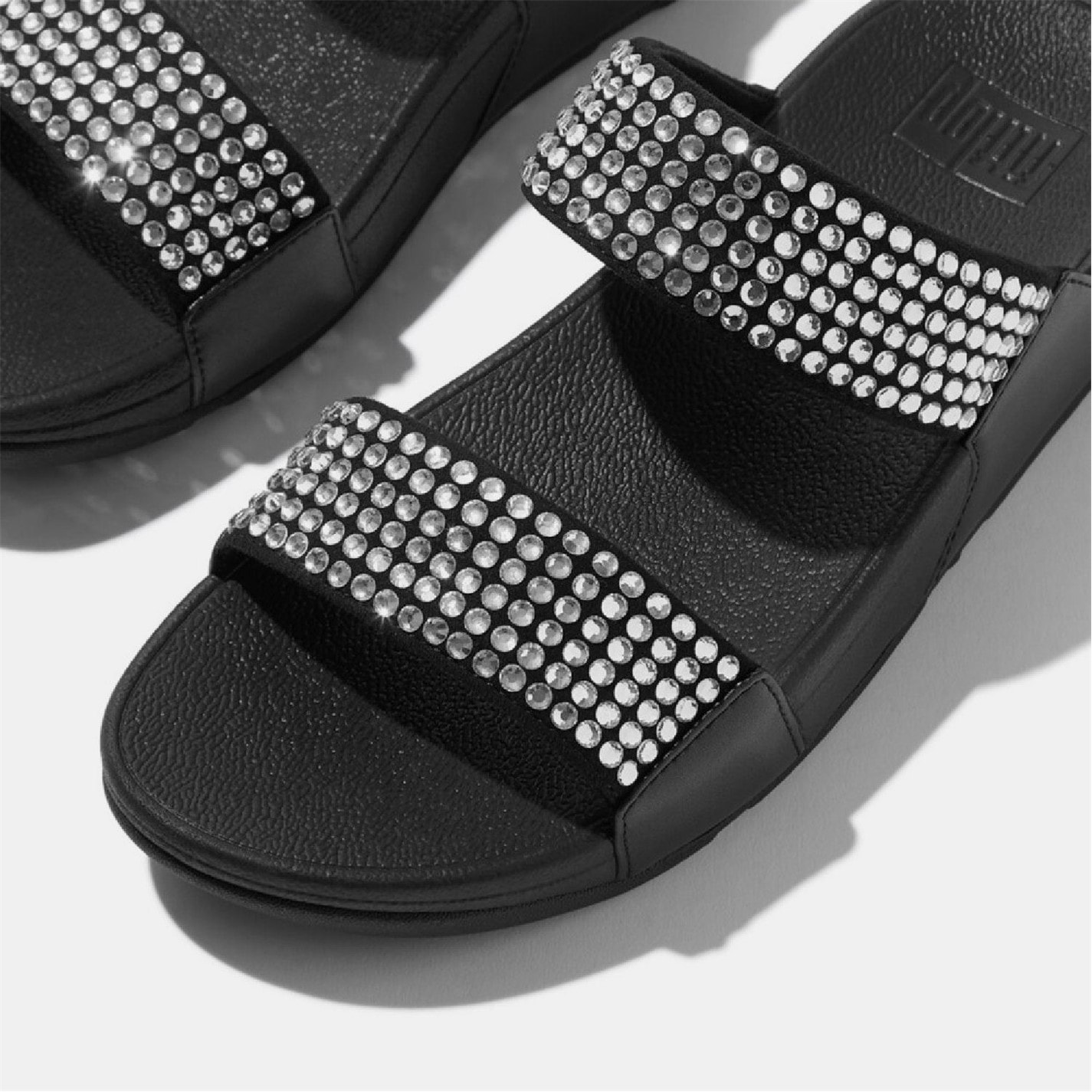 FitFlop Black 7360291 Lulu Maxi-Crystal Two-Bar Sliders - 5