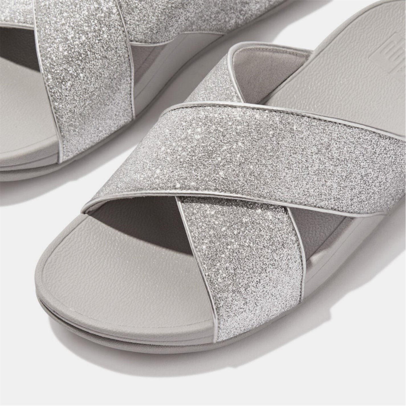 FitFlop Silver 2470547 Lulu Glitterdust Cross Sliders - 5