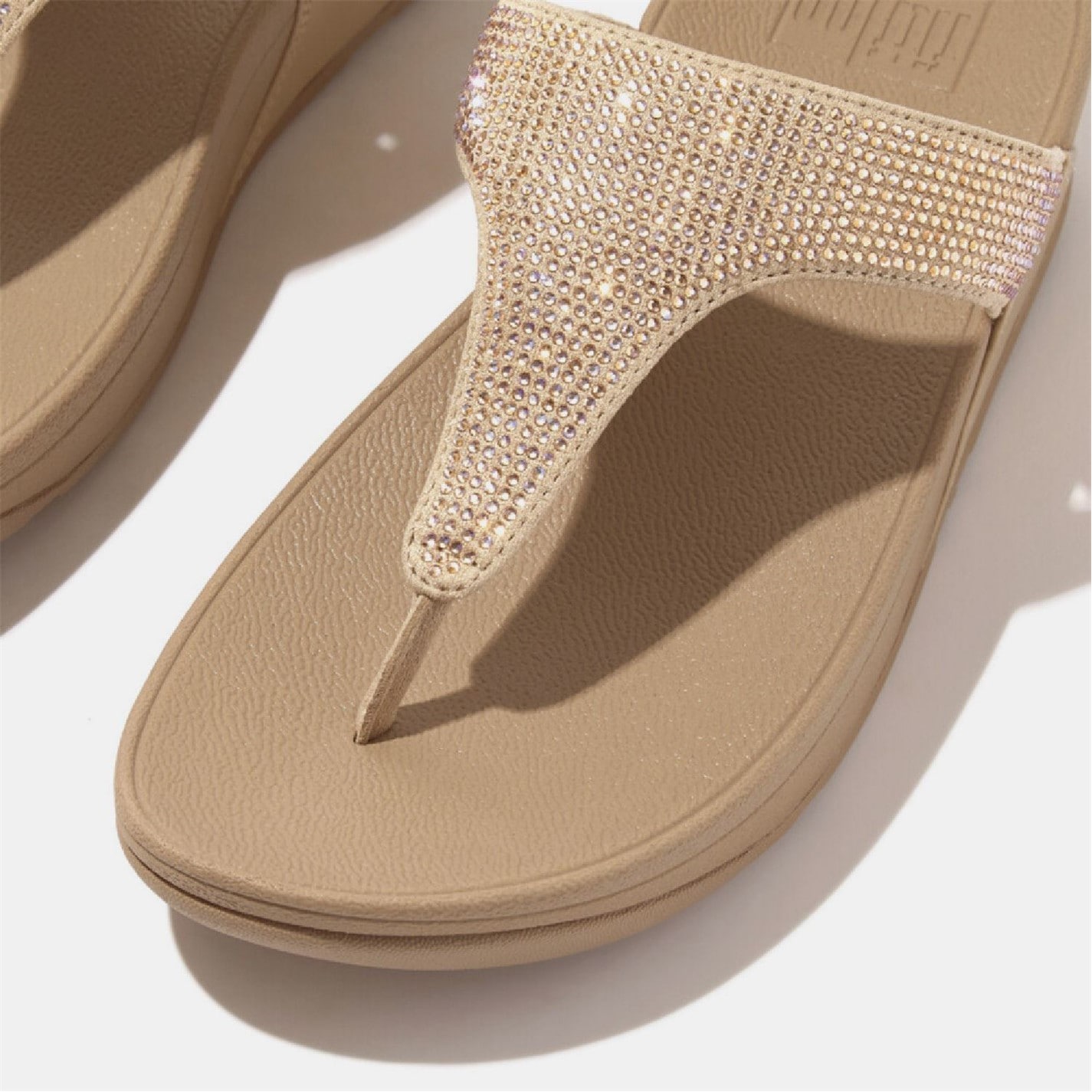 Fitflop Beige 7085699 Lulu Crystal Toe-Post Sandals - 5