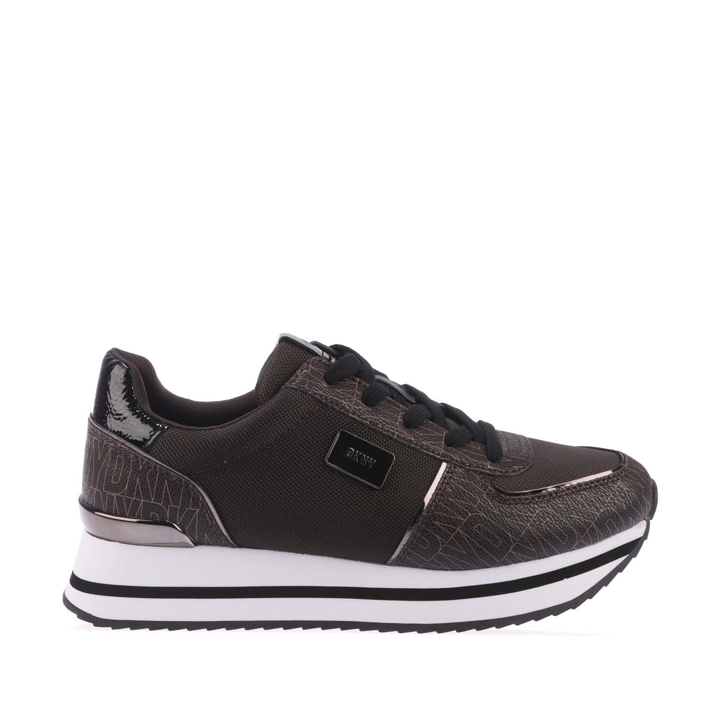 Tenisky DKNY Brown 4243754 Davie Lace Up Wedge Trainers - 1