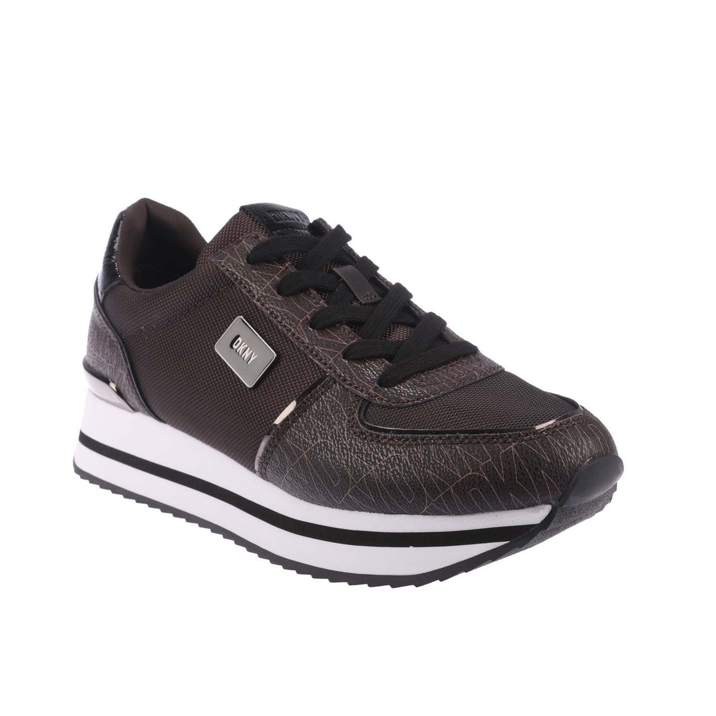 Tenisky DKNY Brown 4243754 Davie Lace Up Wedge Trainers - 2