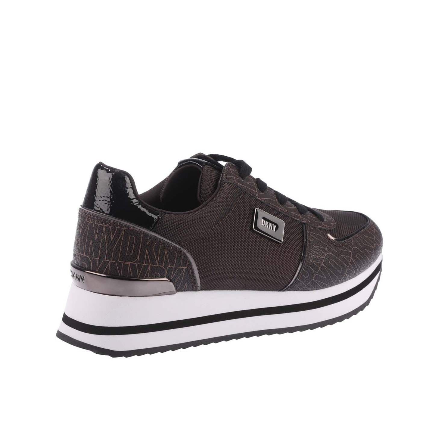 Tenisky DKNY Brown 4243754 Davie Lace Up Wedge Trainers - 3
