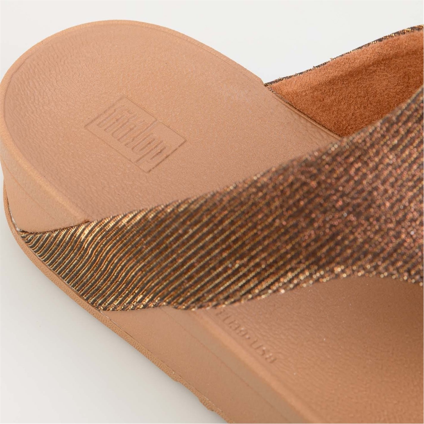 FitFlop Bronze 3243727 Lottie Glitzy Toe Thong Sandals - 6