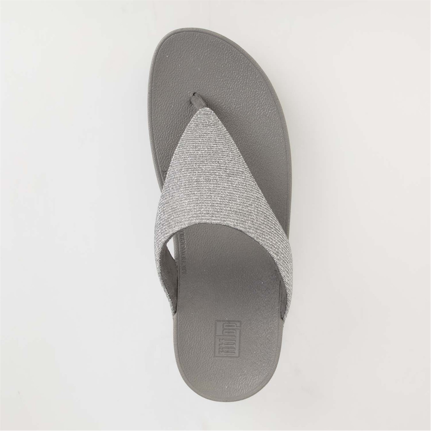FitFlop Gunmetal 158485 Lottie Glitzy Toe Thong Sandals - 5