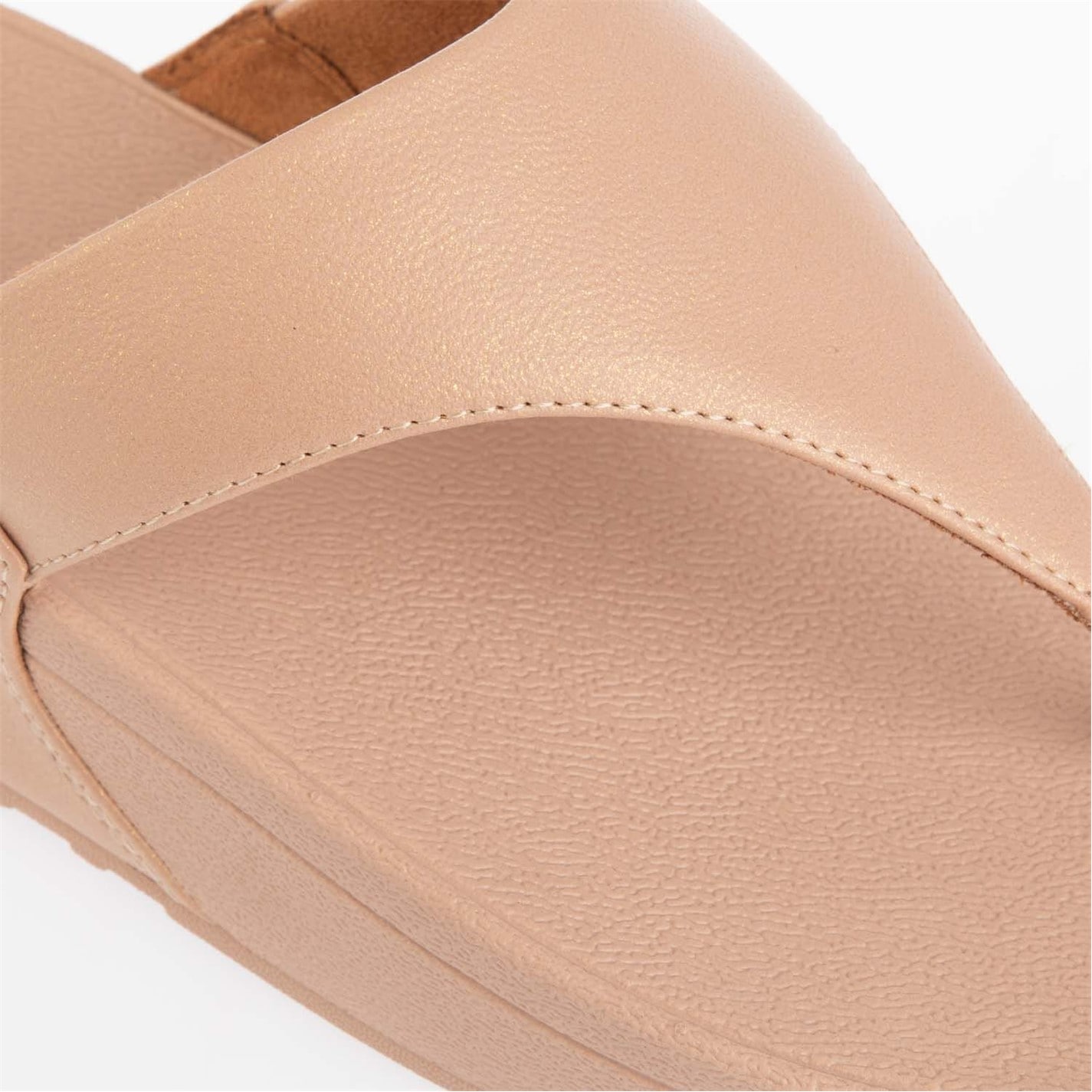 FitFlop Beige 9393612 Lulu Shimmer Toe-Post Sandals - 5