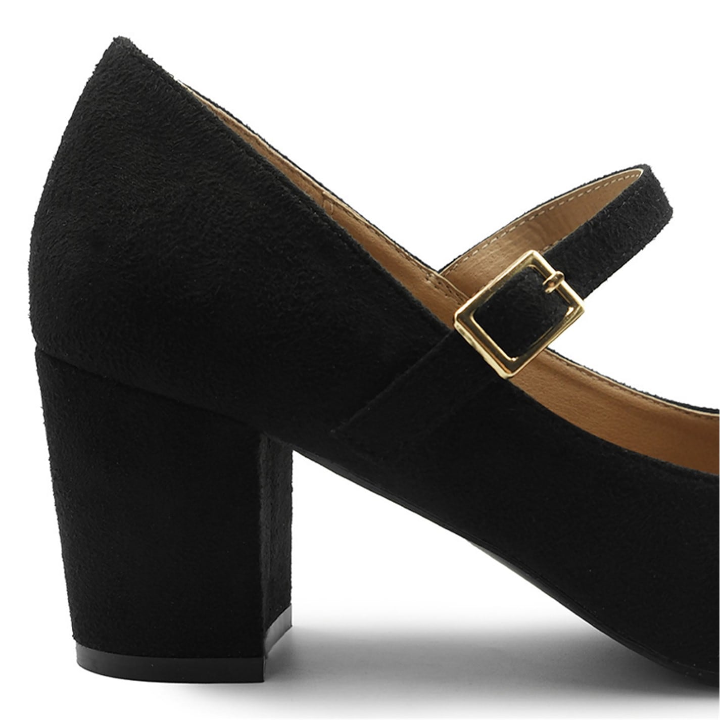 Wheres That From Araceli Block Heel Pumps In Black Suede - 4