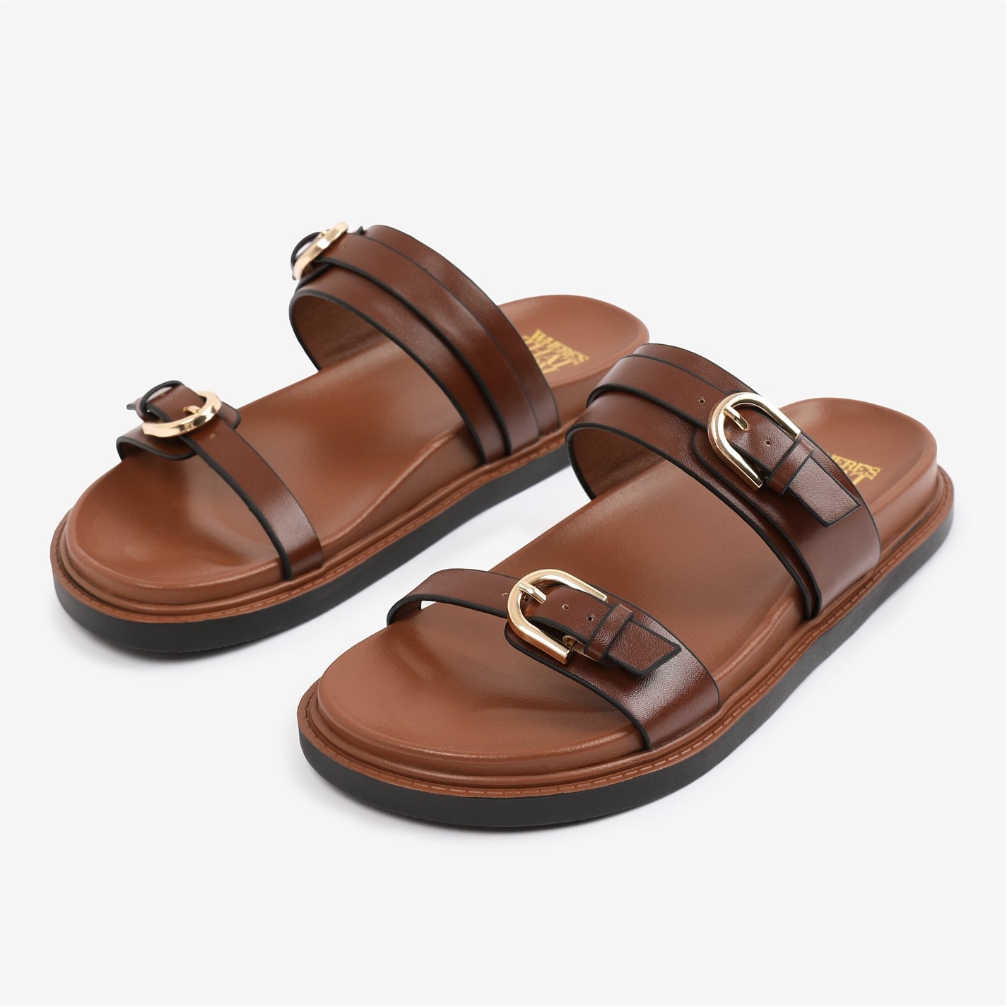 Wheres That From Tan 3727545 TanPU Abrina Flatform Sandal Wit - 4