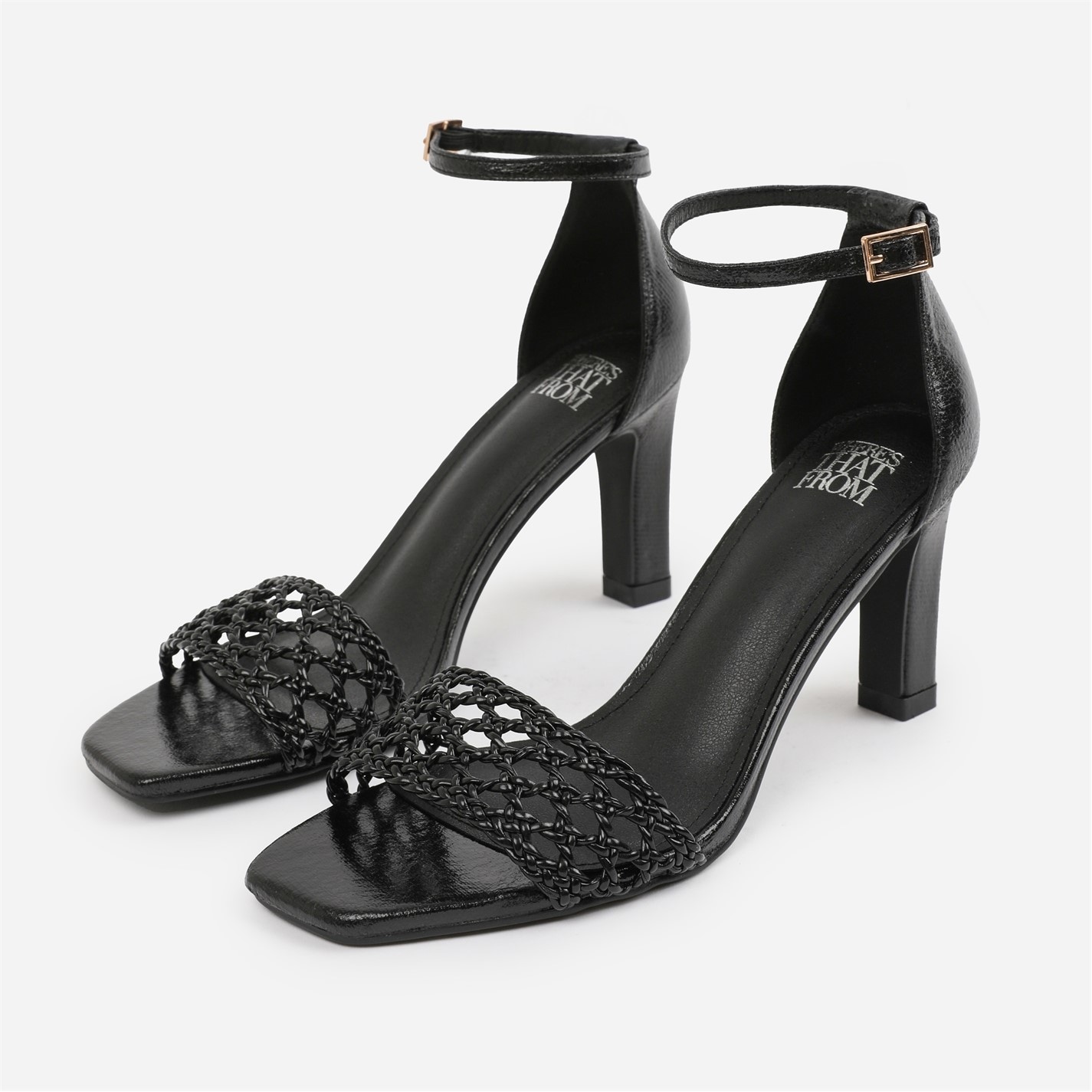 Wheres That From Wheres That From Black PU Naia Braided Strappy Bl - 3