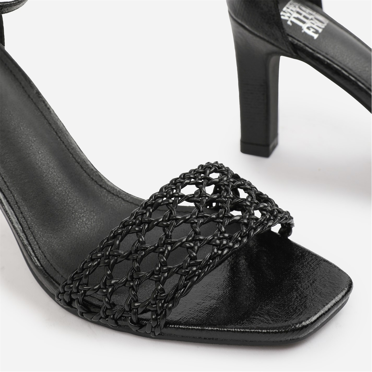 Wheres That From Wheres That From Black PU Naia Braided Strappy Bl - 4