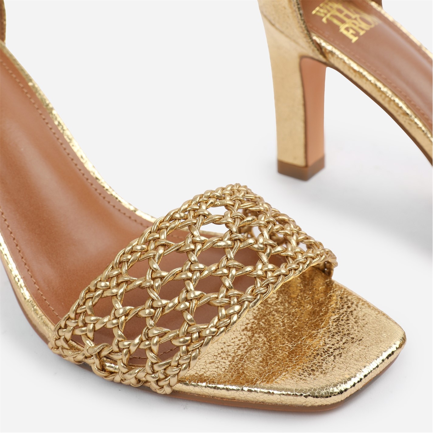 Wheres That From Wheres That From Gold PU Naia Braided Strappy Blo - 4